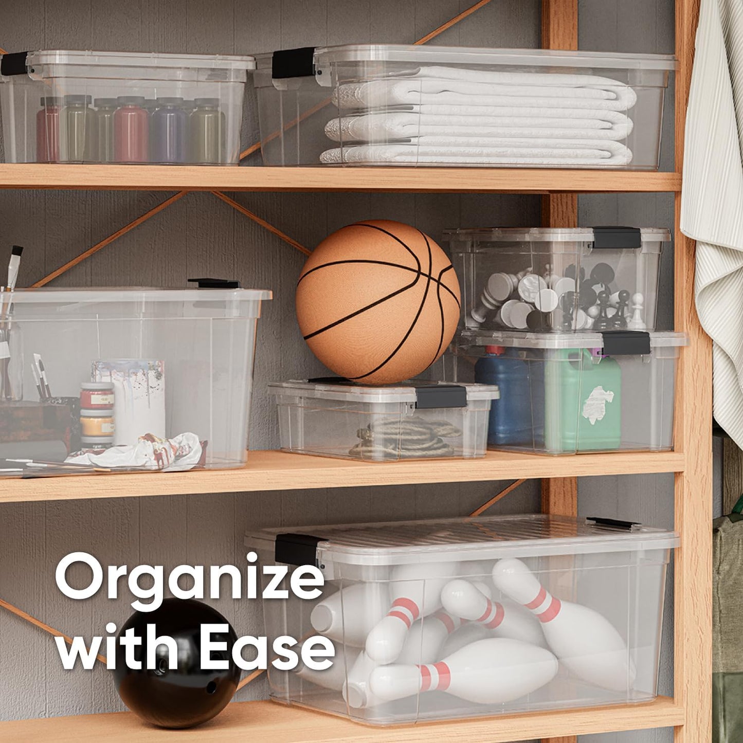 Superio Clear Storage Boxes with Lids, 2.3 Quart Plastic Container Bins for Organizing, Stackable Crates, BPA Free, Non Toxic, Odor Free, Organizers for Home, Office, School, and Dorm, 2 Pack