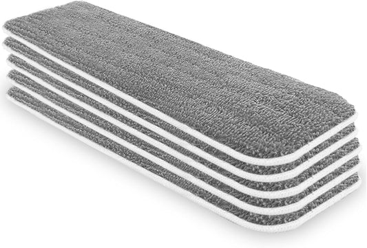 Microfiber Mop Replacement Pads 18 Inch Compatible with Bona Floor Care System, 5 Pack Reusable Wet Dry Floor Cleaning and Scurbbing Mop Refill Fits 16” to 18” Flat Reveal Mop Heads