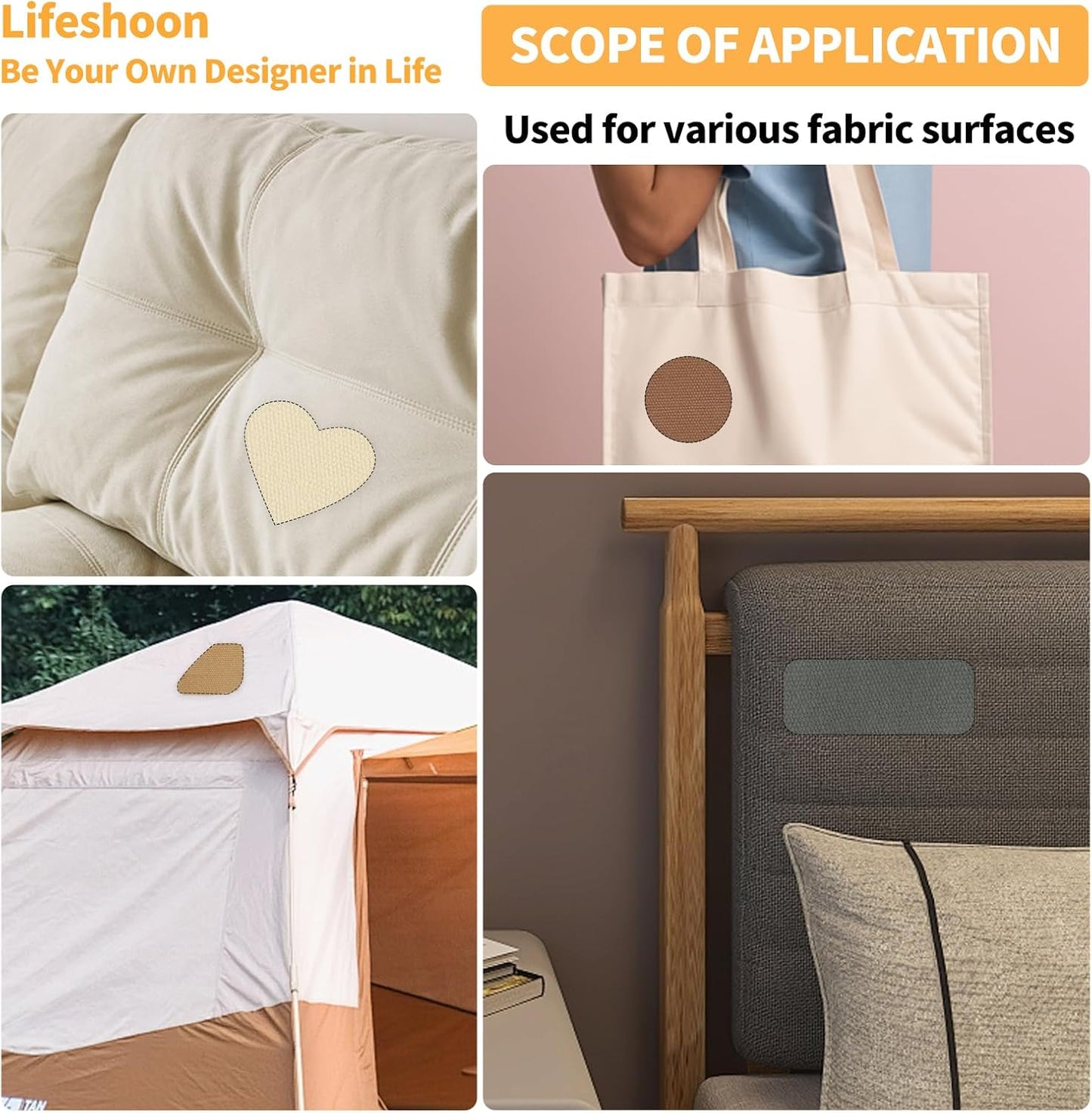 Fabric Repair Patches, 17X158 Inch Canvas Self-Adhesive Fabric Patches Tape Durable, DIY Large Canvas Repair for Sofa, Couches, Furniture, Chair, Clothing （17X158 Inch, Medium Grey）