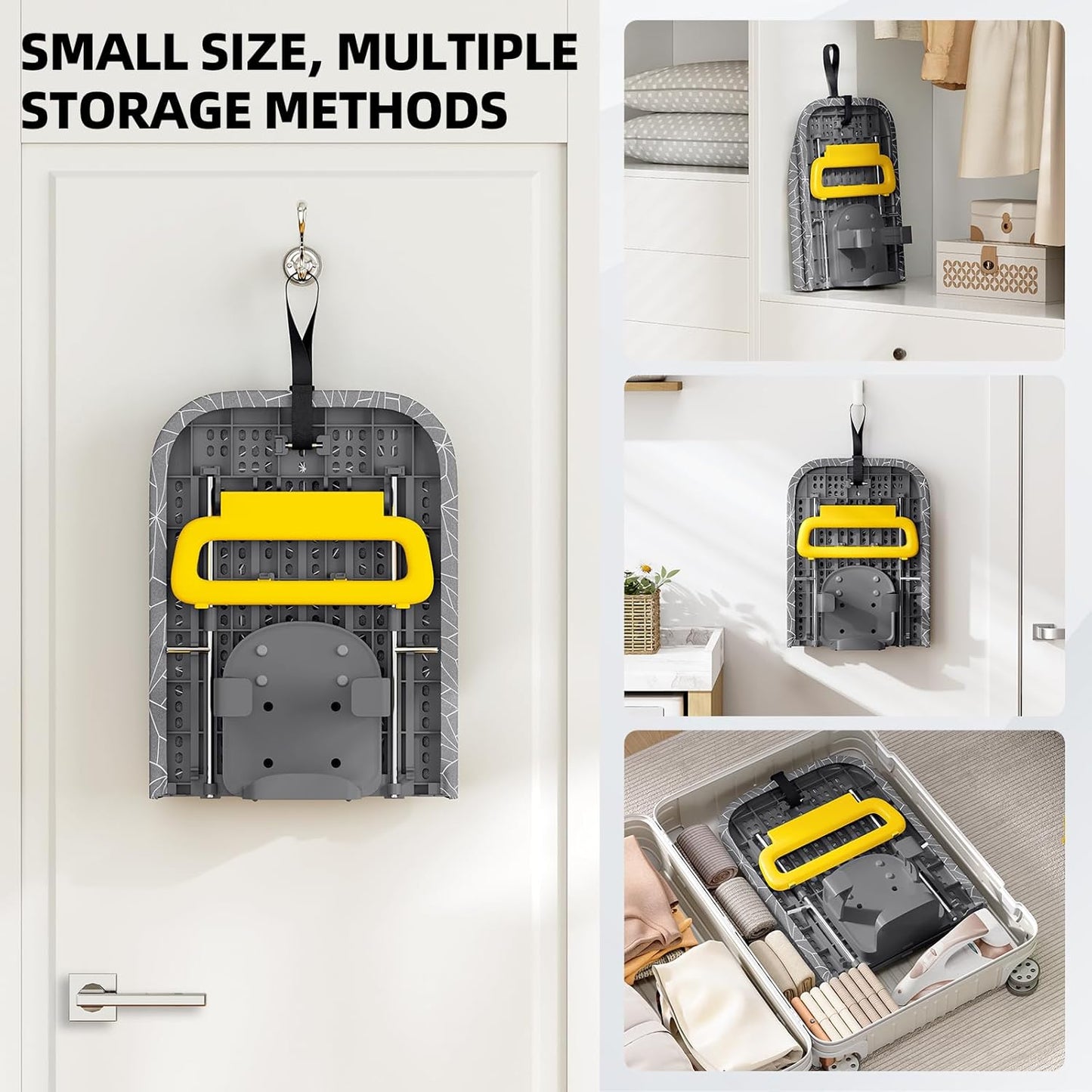 Small Ironing Board Tabletop, Foldable mini Ironing Board, Table top Ironing Boards Small, Compact Portable Ironing Boards with Iron Holder & Hanging Rope, Iron Table Stand 32x12, Gray