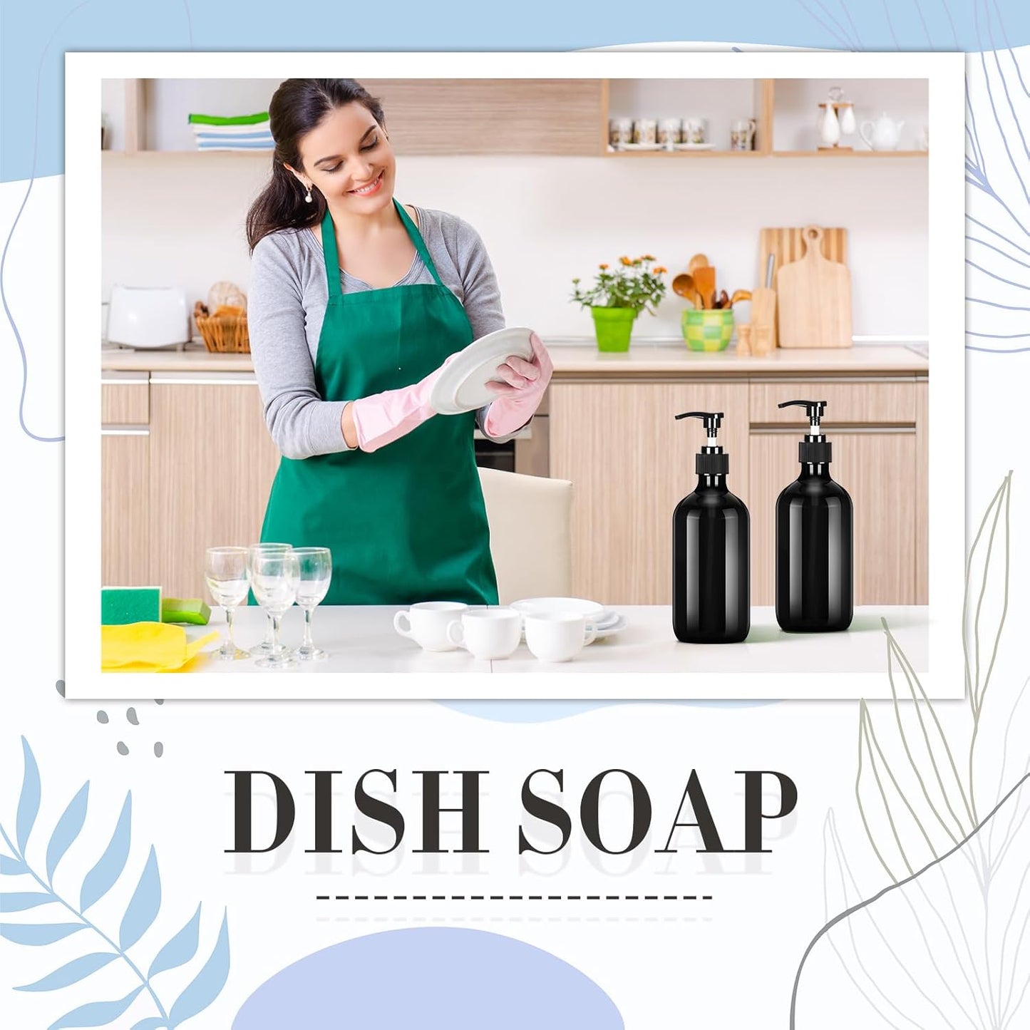 Tessco for you 12 Pack Black Soap Dispenser Empty Plastic Pump Bottles Dispenser Refillable Shampoo Container for Hand Sanitizer Soap Lotion Body Wash Conditioner Bathroom Kitchen Travel(12 Oz)