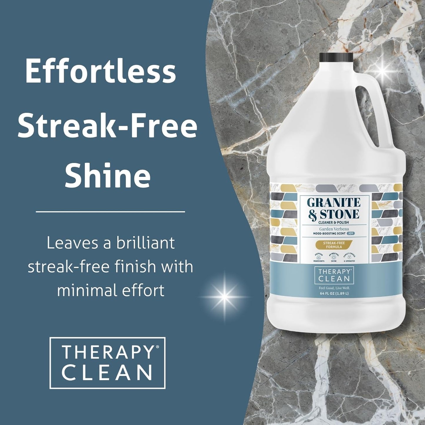 Therapy Granite Countertop Cleaner Refill 64 oz, Marble, Granite Polish, Marble Polish, Stone, Quartz, Stain Remover