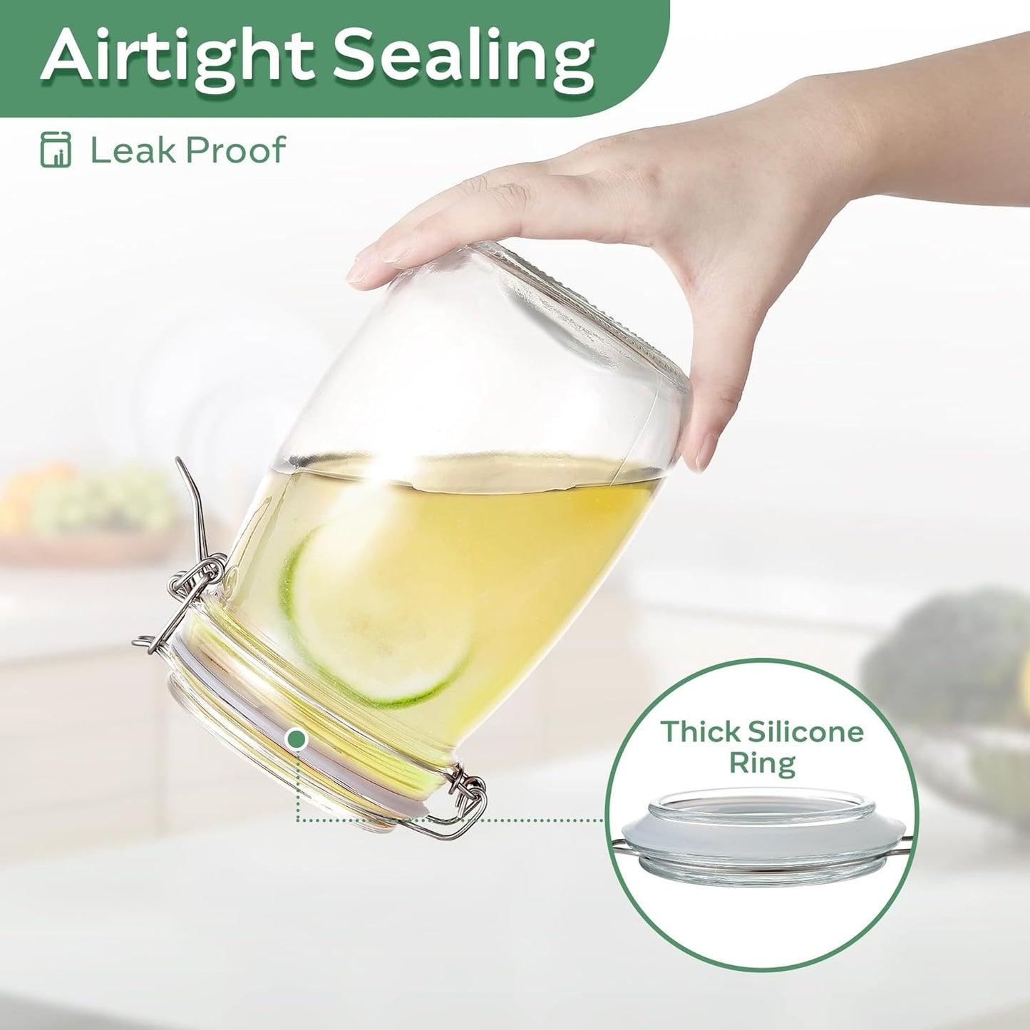 Glass Food Storage Jars with Airtight Lids 13 oz Round 4 Pack Kitchen Storage Containers Small Cabinet Canisters Sealed Pot Canning for Pasta, Cereal, Coffee, Beans, Spice