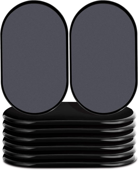 Reusable Large Furniture Sliders for Carpet, Furniture Movers Sliders, Carpet Movers Oval Heavy Duty Sofa Bed Table Desk Movers for Carpet –Quickly and Easily Move Any Item, Black (8 Pack)
