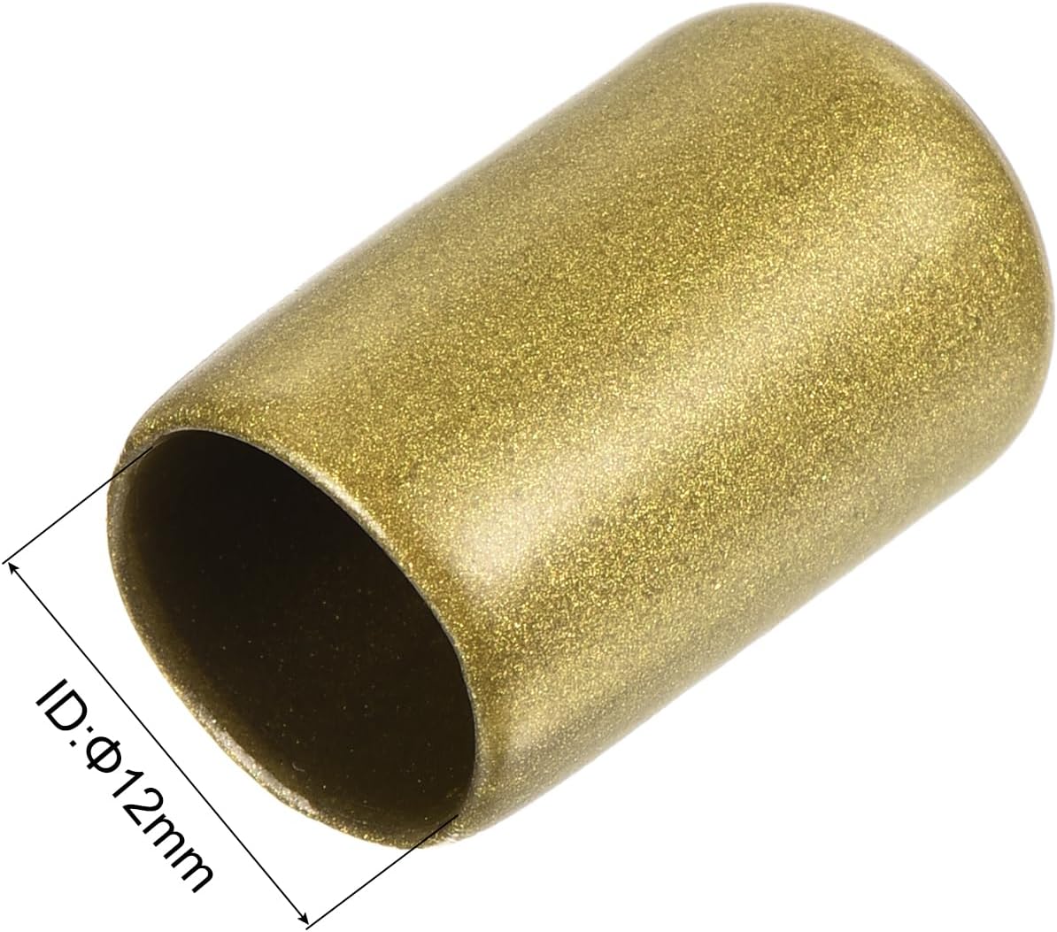 uxcell 20pcs Rubber End Caps 1/2"(12mm) ID Vinyl Round Tube Bolt Cap Cover Thread Protectors Gold