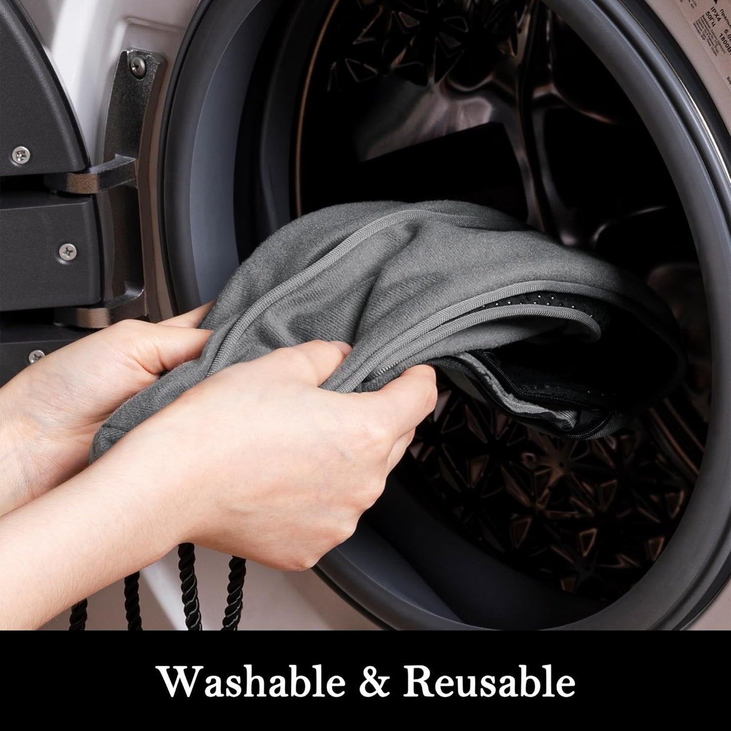 Sunolga 60" Door Draft Stopper Blocks Hot and Cold Air with Removable Washable Cover for Gaps Up to 3", All-Season Seal Strip for Noise, Wind, Door Sweep for Bottom of Door, Home Essentials, Gray