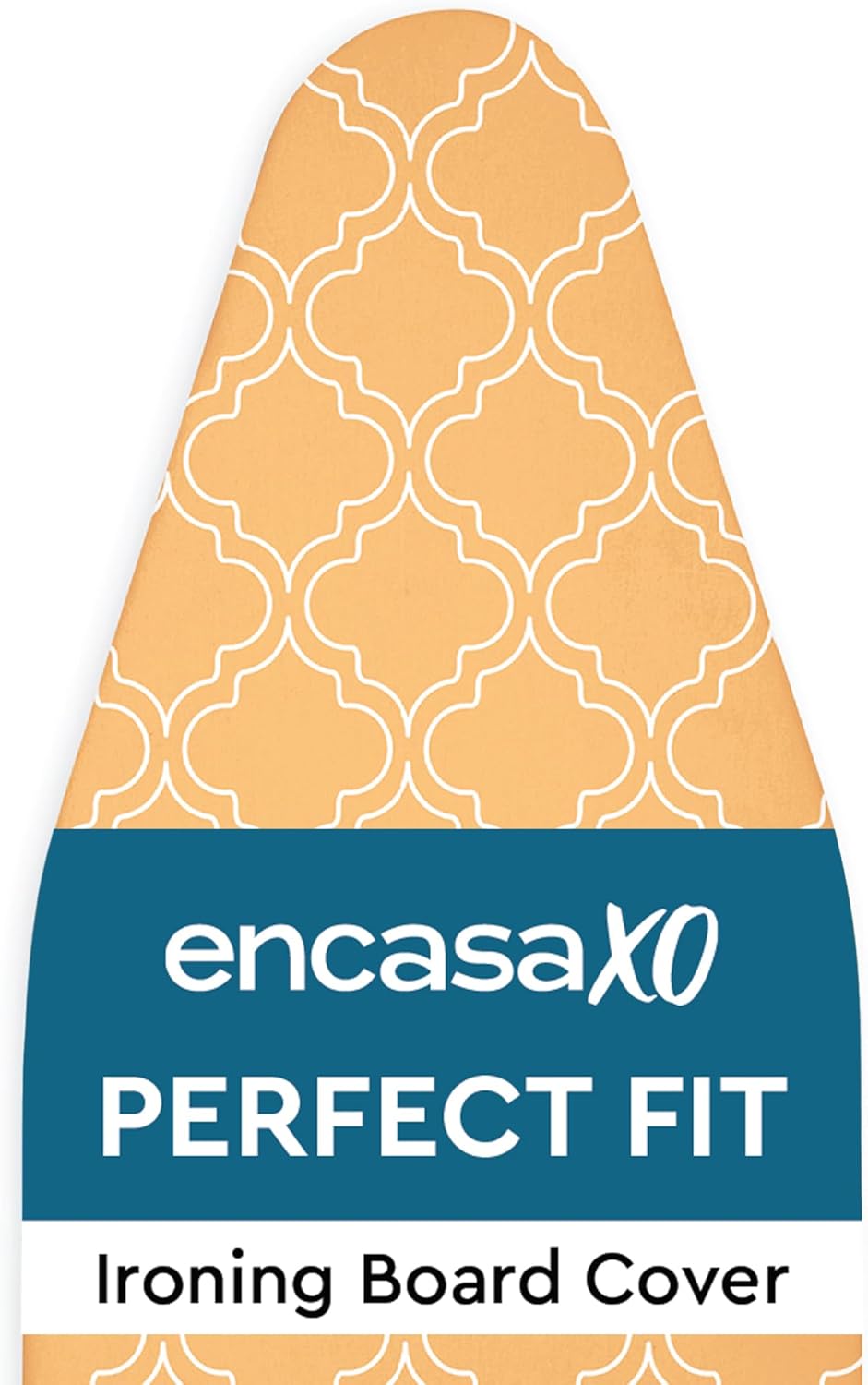 Encasa XO Ironing Board Cover and Pad 54"x15" - Thick 3mm Felt Padding, Drawstring Tightening & Lock, Easy Fit, Scorch & Stain Resistant, Fits Standard Large Ironing Board - Peach Tiles