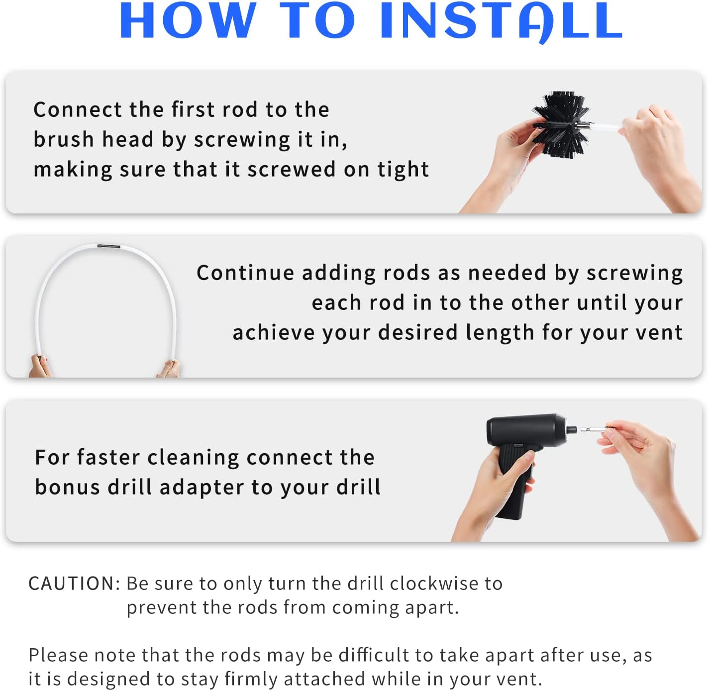 HOKLNUSE Dryer Vent Cleaner Kit Chimney Sweep Cleaning Tools Pellet Stove Cleaner Kit Air Dryer Duct Fireplace Brushes for Easy Lint Cleaning with 4" and 6" Brush Heads (Medium Duty, 25Feet)