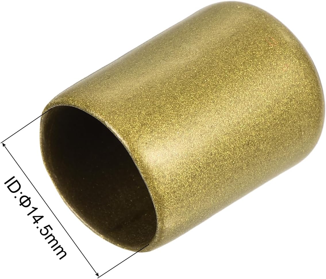 uxcell 20pcs Rubber End Caps 14.5mm ID Vinyl Round Tube Bolt Cap Cover Thread Protectors Gold