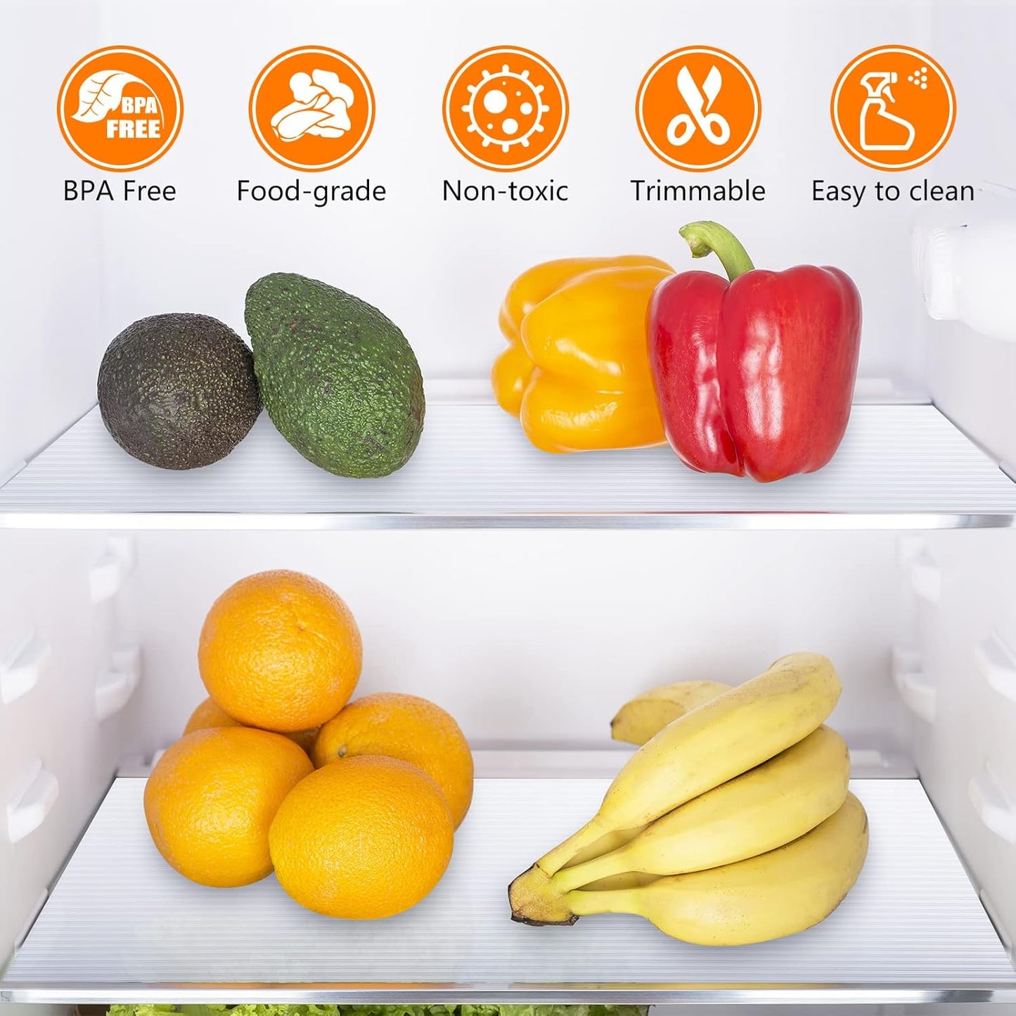 Shelf Liners for Kitchen Cabinets Non Adhesive Drawer Liner EVA Material Cupboard Mat Waterproof Refrigerator Mats Washable Fridge Liner for Cupboard and Desks Clear Shelf Liner 11.8 x 393.7 Inches