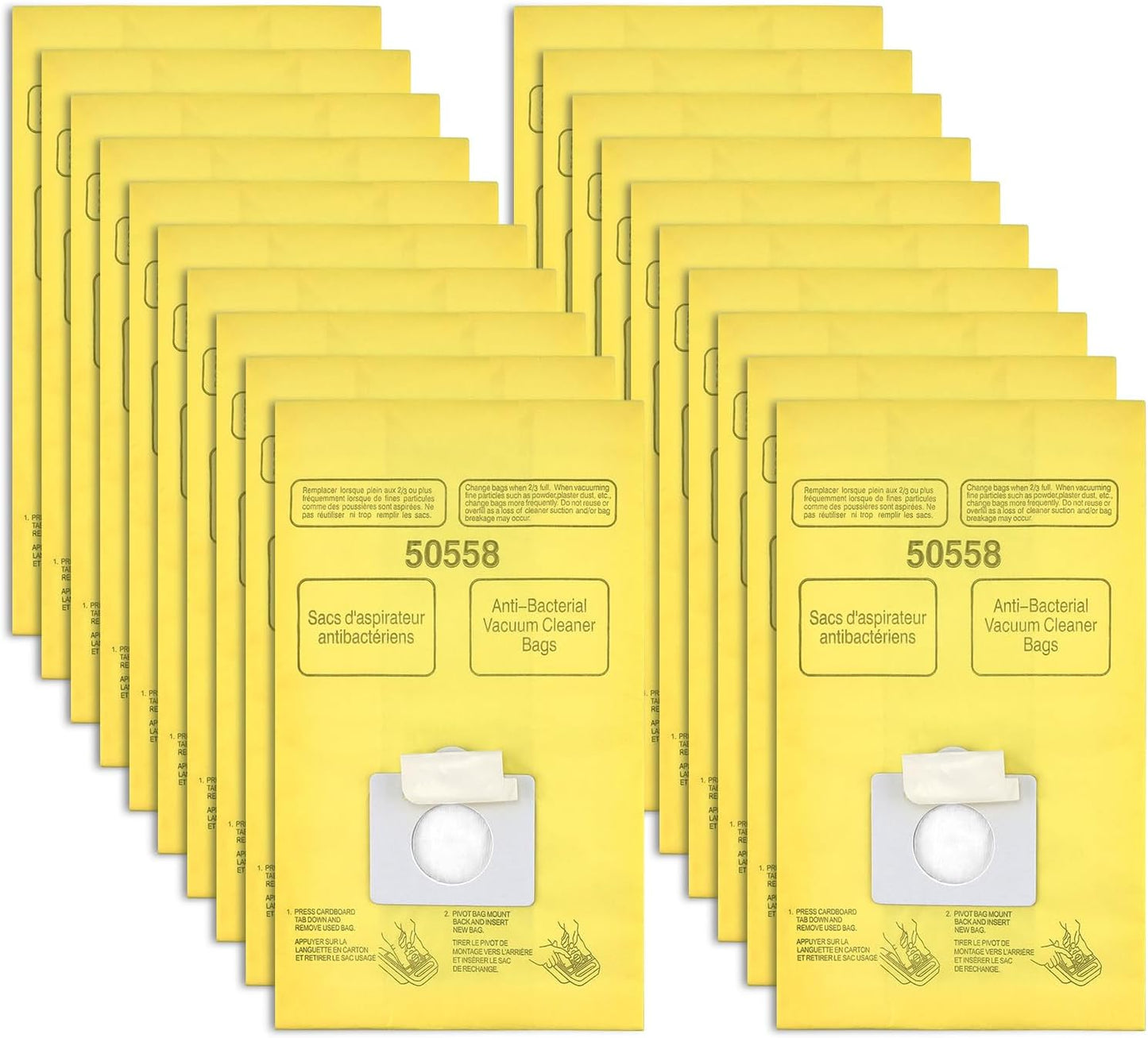 50558 Vacuum Cleaner Bags Replacement for Kenmore Canister Type C/Q 5055, 50555, 50557, 50558 and Pana·sonic Type C-5, C-18, 200 Series, 400 Series, 600 Series, 800 Seires Vacuum - 20 Pack