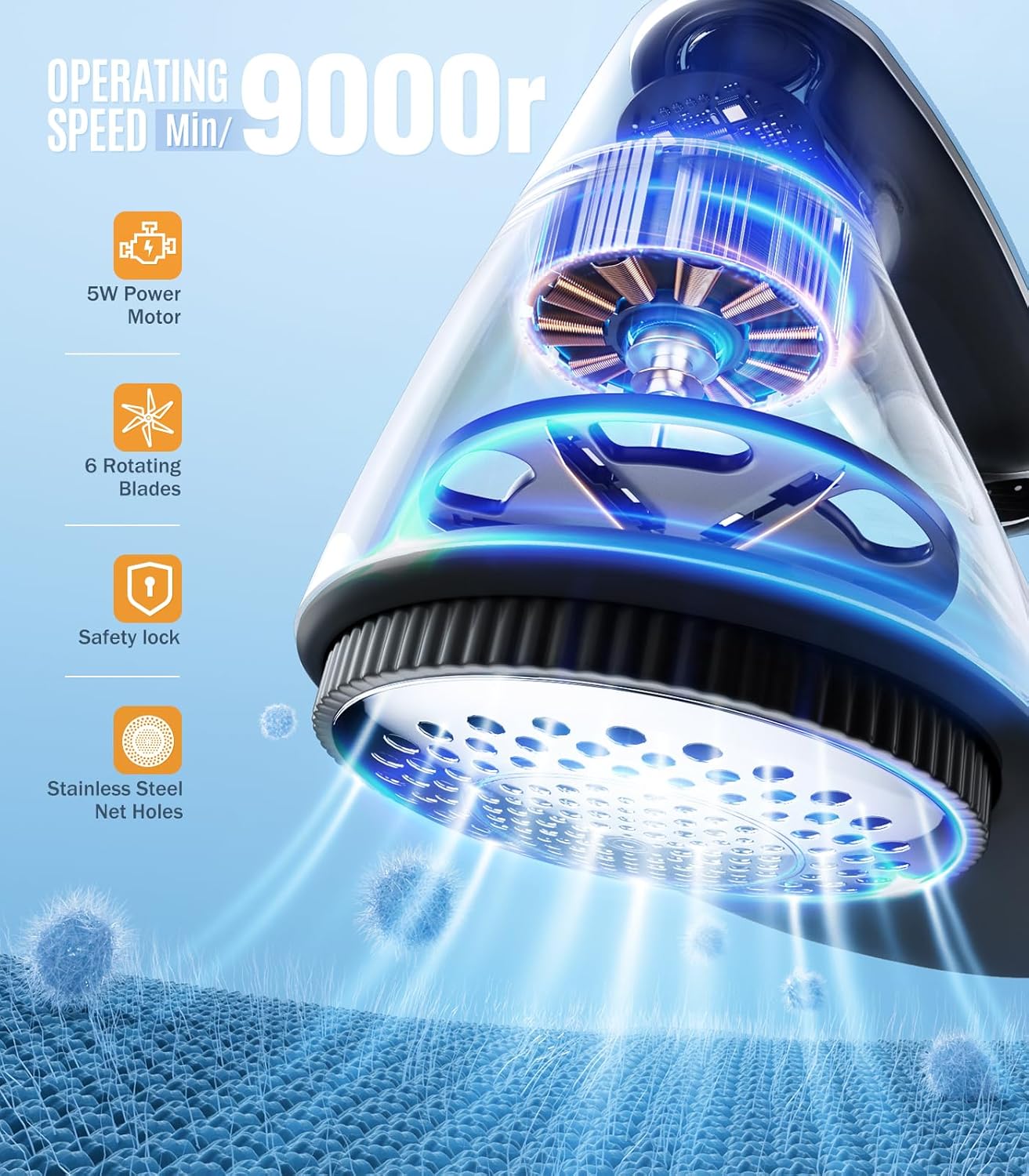 POPCHOSE Fabric Shaver, Rechargeable Lint Remover Defuzzer Sweater Shaver, Fuzz Remover for Clothes, Sweater, Furniture, Couch, Cashmere(Two 6-Leaf Blades Extra, Electrostatic Brush)…