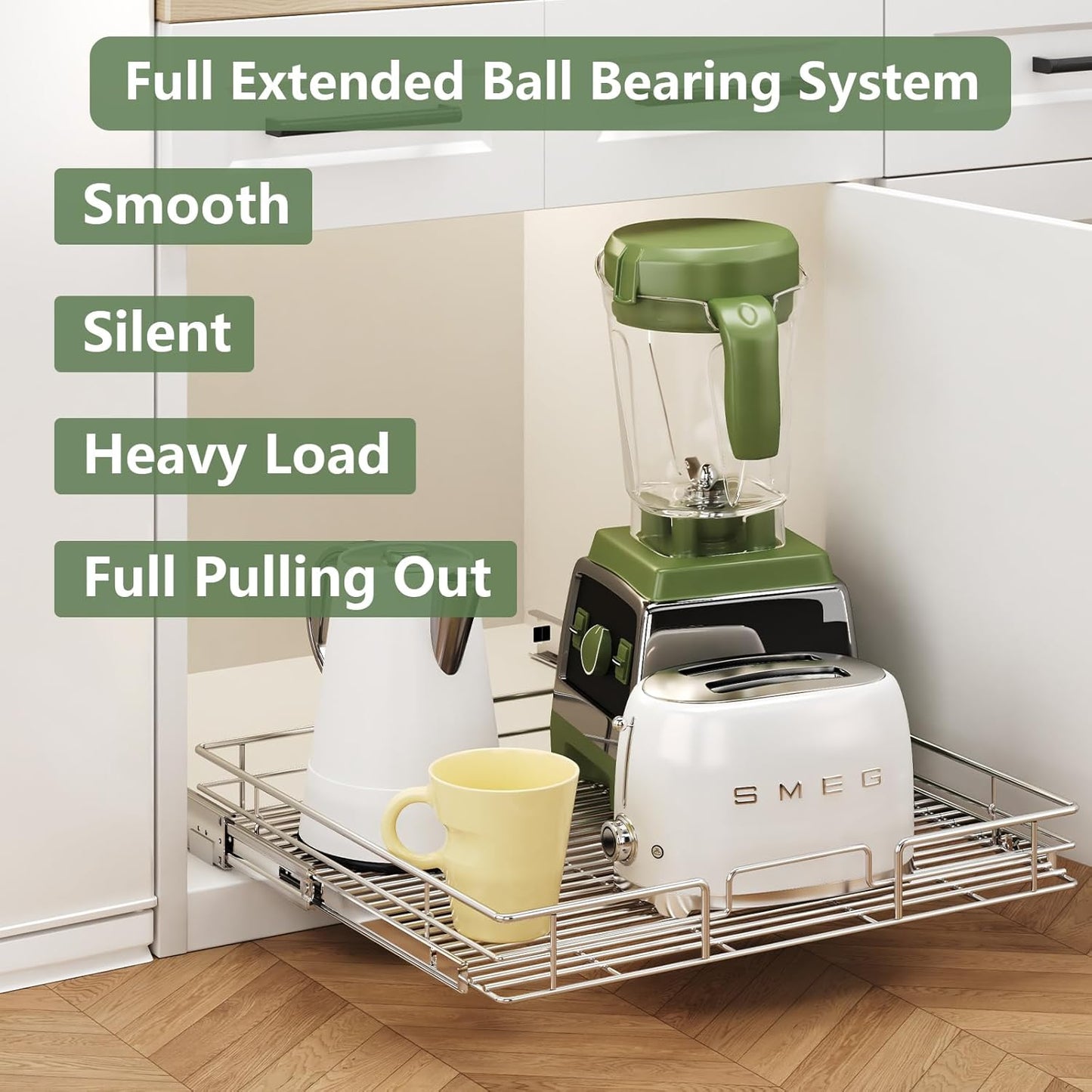 LOVMOR Pull Out Cabinet Organizer 28½" W x 21½" D, Kitchen Cabinet Pull Out Shelves Slide Out Storage