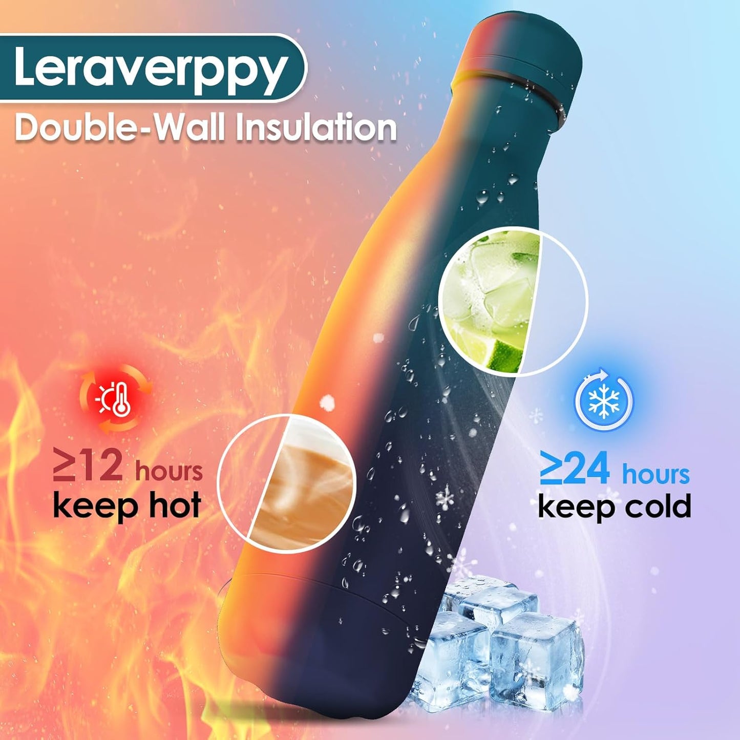 17oz Cola-Bottle Shaped Stainless Steel Leak-proof Water Bottle,Double Wall Vacuum Insulated Metal,Travel Mug For Sports Indoors & Outdoors,BPA-Free School Kids Flasks,Mix(4 Pack)