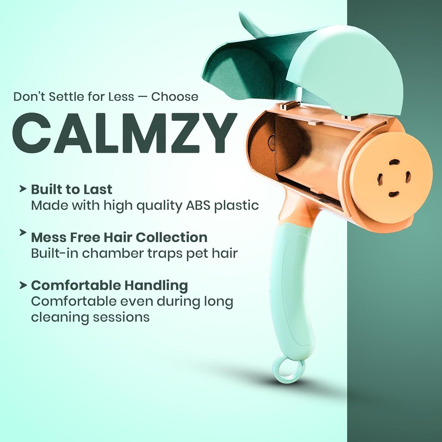 CALMZY Pet Hair Removal Tool, Reusable Lint Roller for Pet Hair, Dog Hair Remover Couch for Cleaning Rug, Carpet, Bed, Cat Hair Remover & Updated 2025, Pet Hair Remover Roller (Green and Orange)