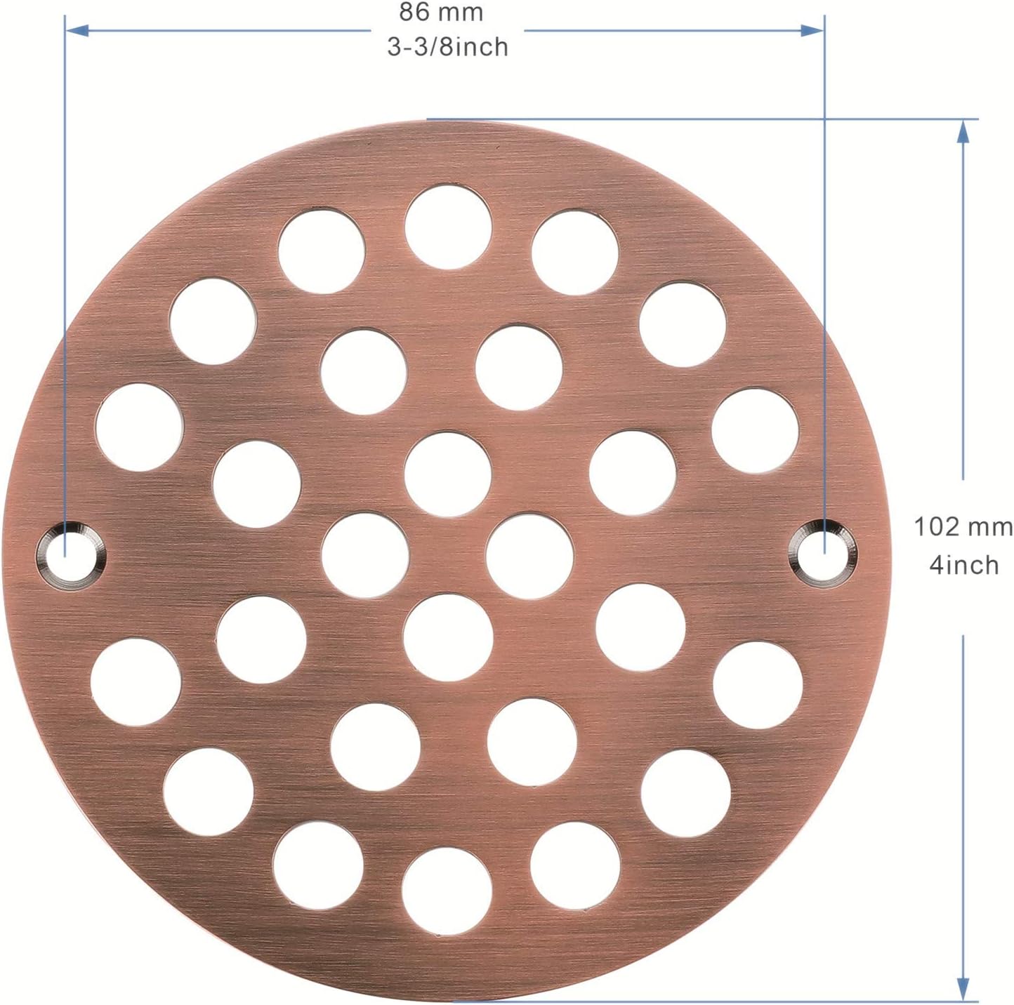 4-Inch Screw-in Shower Strainer Drain Cover Replacement Floor Strainer (Antique Copper)