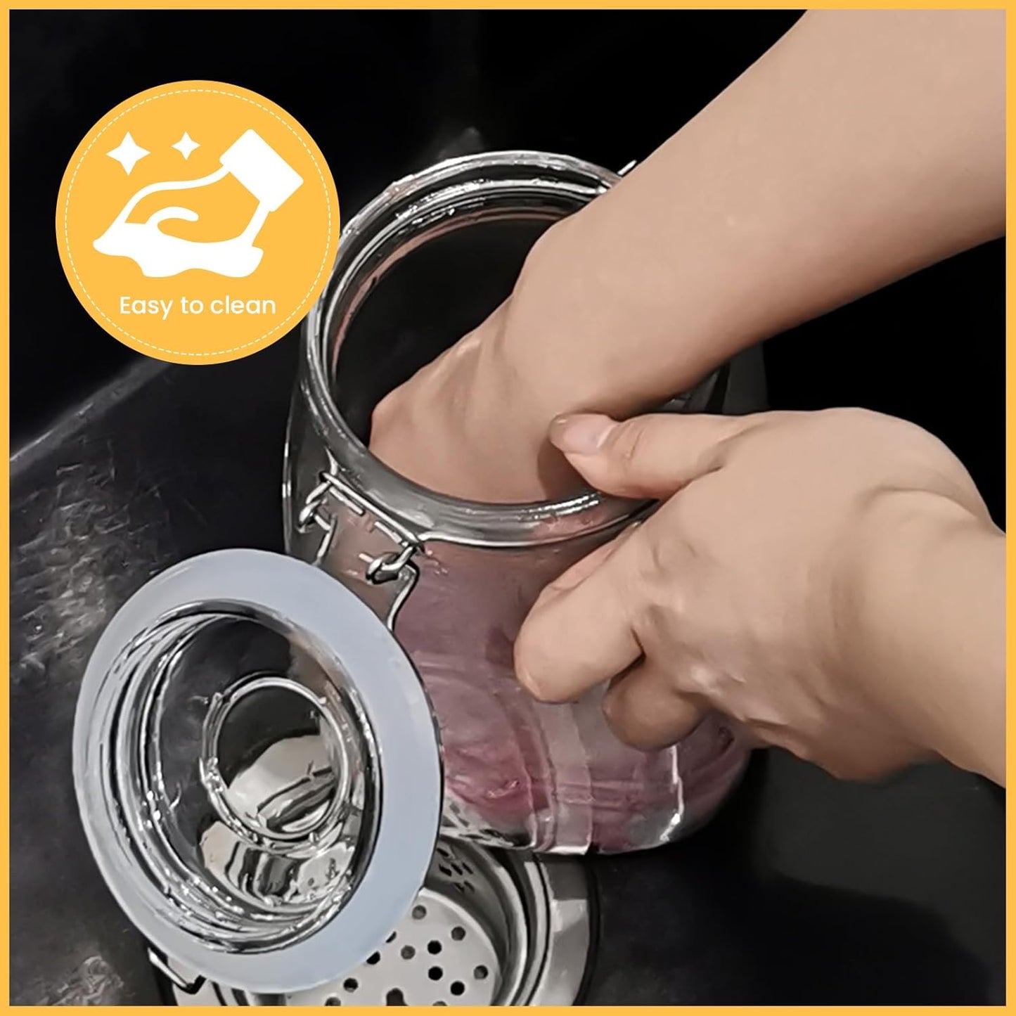 Glass Jars with Airtight Lid, Large Glass Food Storage Jars, 3 Pack Wide Mouth Airtight Glass Jars ffor Flour, Cereal, Coffee, Pasta and Canning(50OZ)