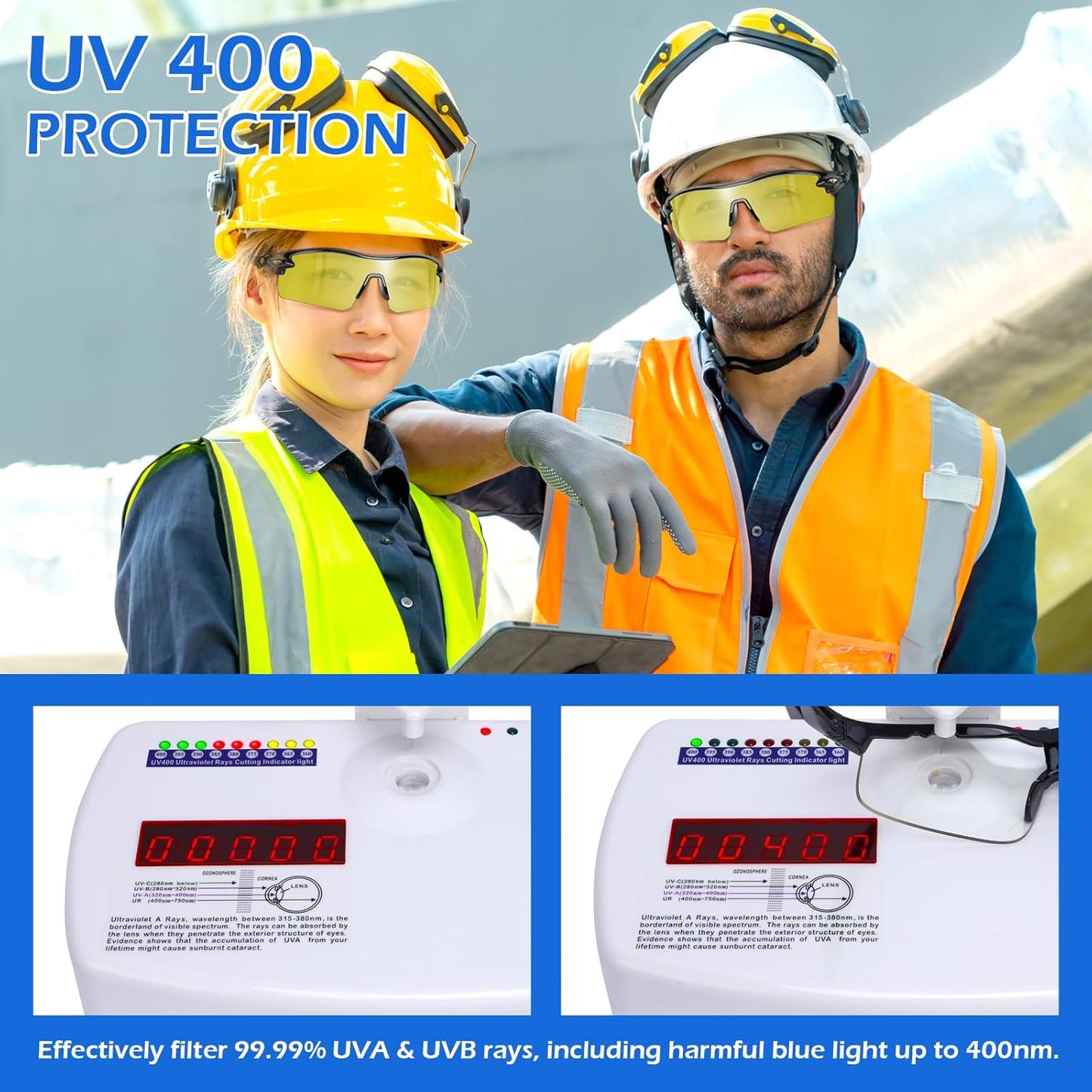 OXG 12 Pack Safety Glasses for Men Women, ANSI Z87.1 Safety Goggles Impact Resistant Protective Eyewear for Work, Outdoor