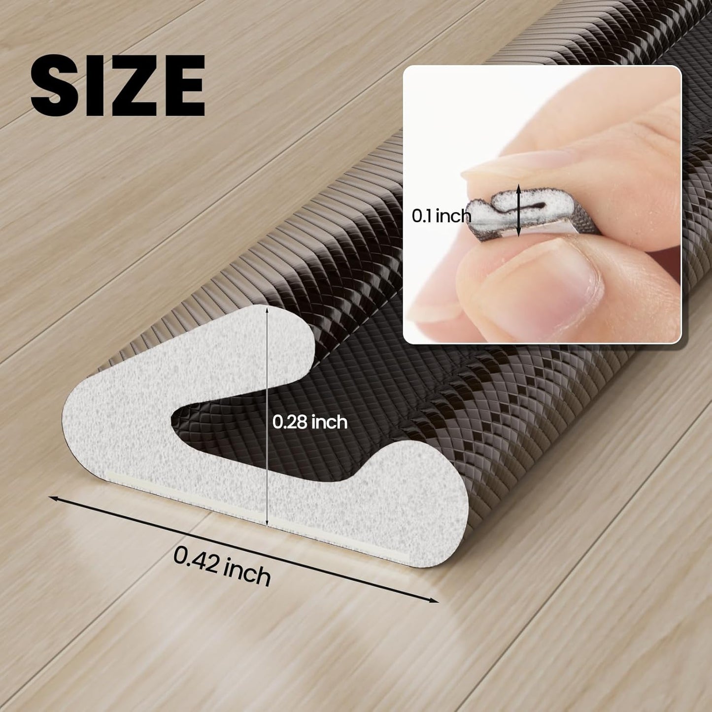 V Shape Foam Weather Stripping Door Frame Seal Strip 19.7FT Brown, Draft Stopper, Insulation Winter, Weatherstripping, Gap Sealing, Soundproofing, Self-adhesive Used for Exterior Front Door Side