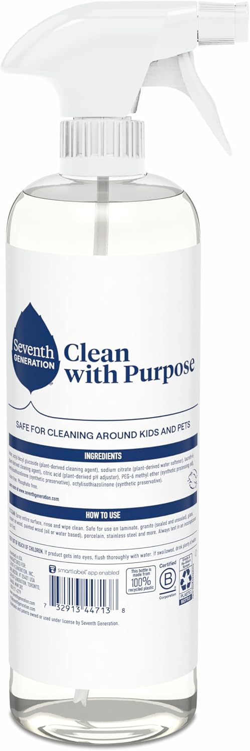 Seventh Generation All Purpose Cleaner, Free & Clear, Cuts Grease, 23 Fl Oz
