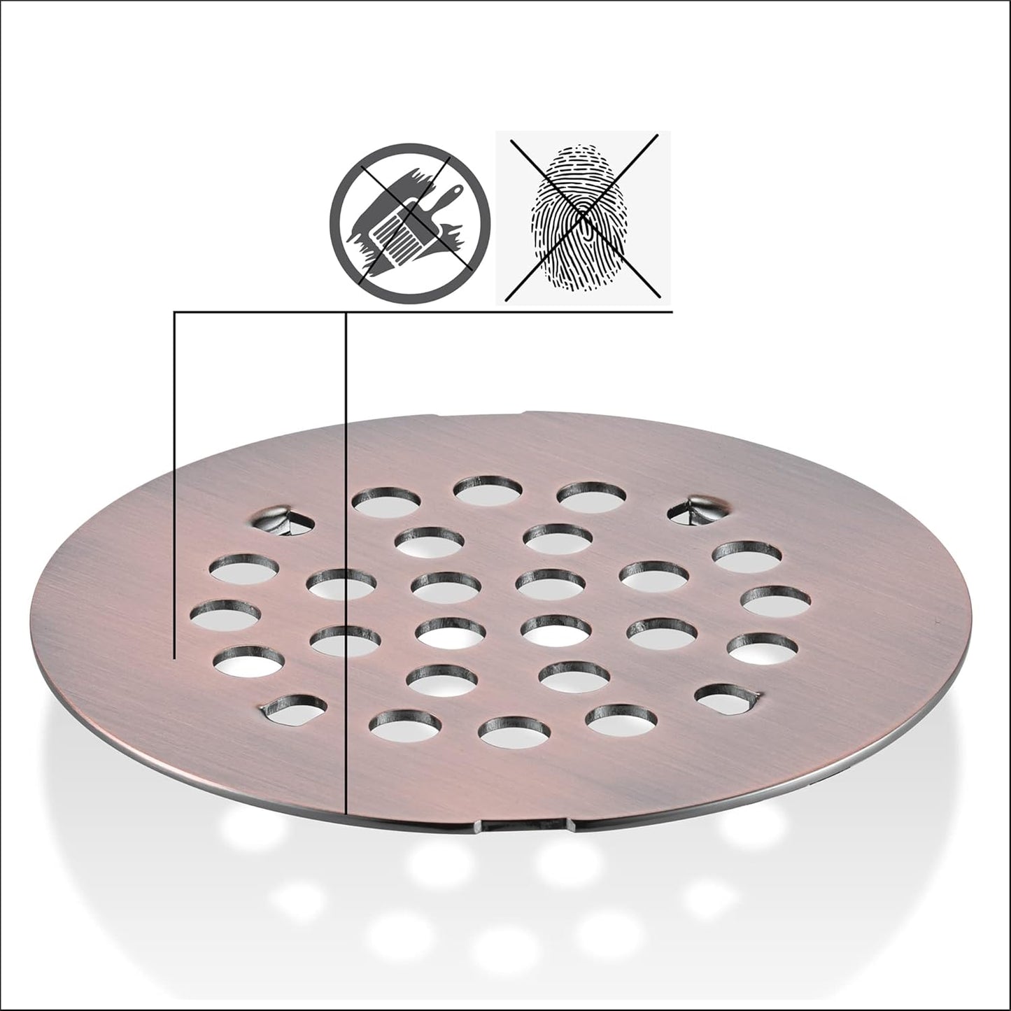 rrajj 4-1/4 (4.25) Inch(108mm) Round Snap-in Shower Floor Drain Cover Replacement Cover (Antique Copper)