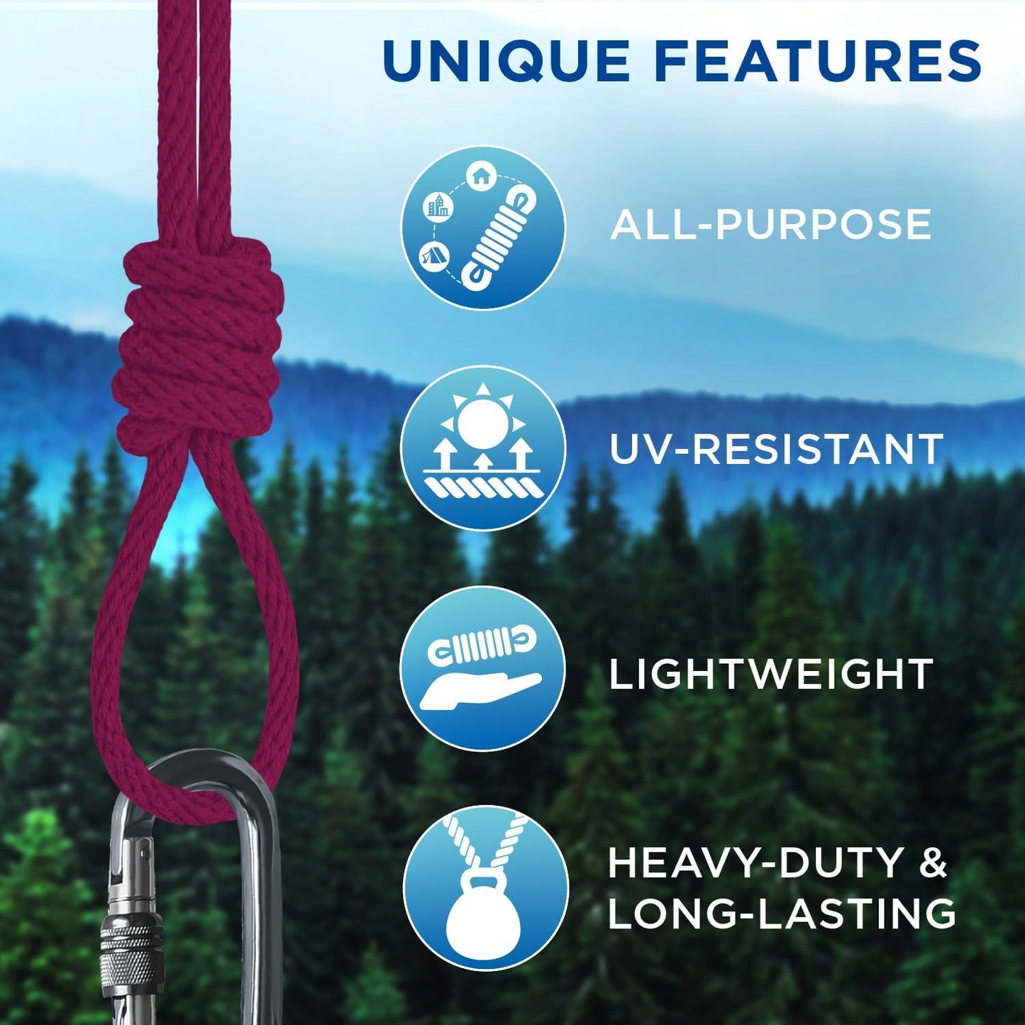 TECEUM Cotton Rope 3/16” (5 mm) – 50 FT – Strong All-Purpose Braided Rope – Natural Cotton – for Crafting, Сamping, Clothes Line, DIY, Indoor & Outdoor Use – Deep Pink