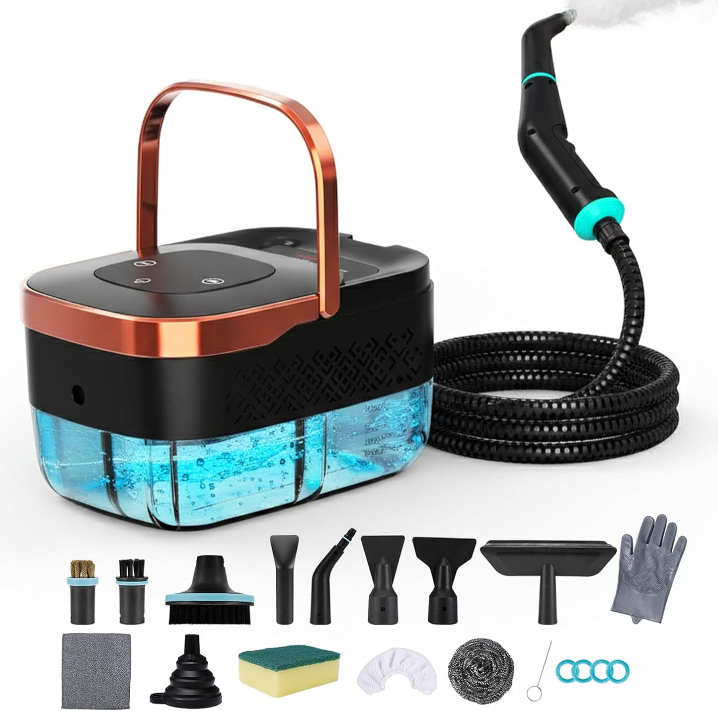 Steam Cleaner, 4 Bar High Pressure Steamer, 15s Fast Heat-Up, 6 Level Adjustable Steam, 43oz Large Capacity, with 20 Pcs Accessories, 1500W Portable Handheld Steam Cleaner for Home, Floor, Wall, Car