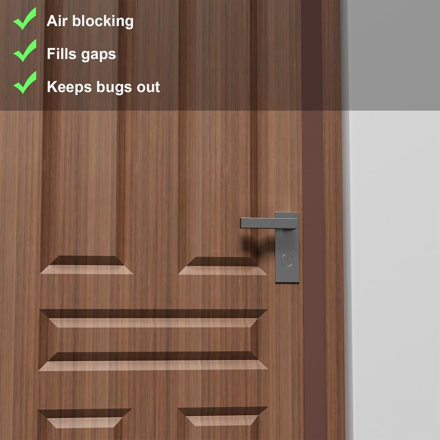 T-Shaped Door Draft Stopper, 1.97 in x 20 Ft Silicone Seal Strip for Windows Gaps, Weather Stripping Seal Strip Shower Sweep, Brown