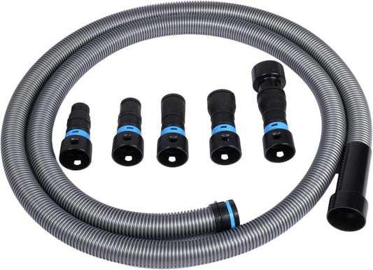 Cen-Tec Systems 94698 Quick Click 10 Ft. Hose for Home and Shop Vacuums with Expanded Multi-Brand Power Tool Adapter Set for Dust Collection