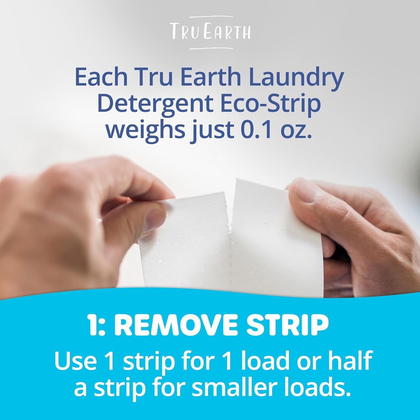 Tru Earth Compact Dry Laundry Detergent Sheets, Bulk, up to 768 Loads (384 Count) - Paraben-Free - Original Eco-Strip Liquidless Detergent, Travel Sheets - Fresh Linen