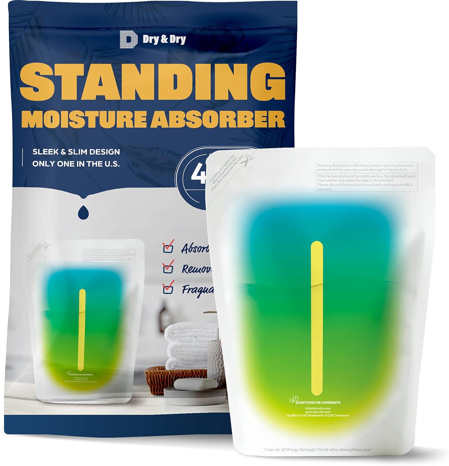 Dry & Dry 20 Pack Standing Moisture Absorbers for Basements, Closets, Bathrooms & Laundry Rooms