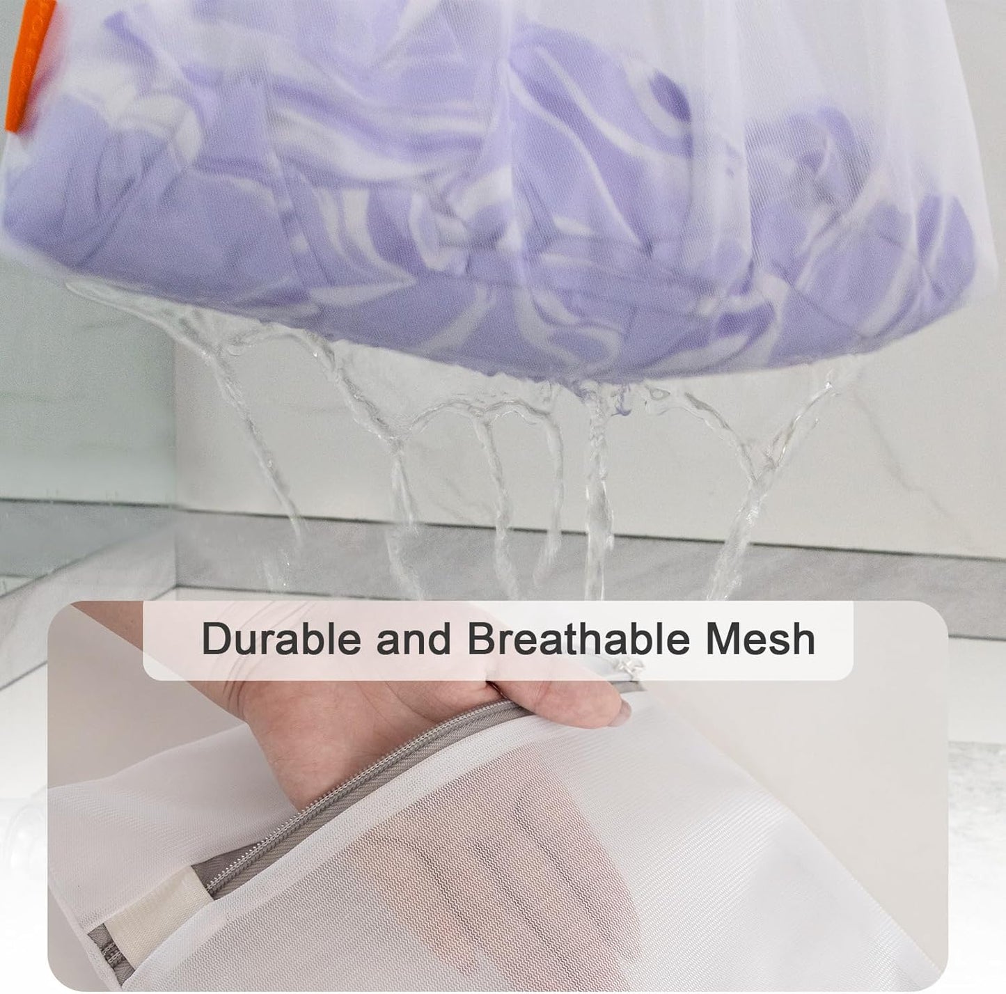 Polecasa 3Pcs 16 x 20 Inches Extra Durable Fine Mesh Laundry Bags with Sturdy Zipper for Delicates, Protect Clothes in Washing Machine, Laundry Room Essentials for College, Dorm (3 Large)