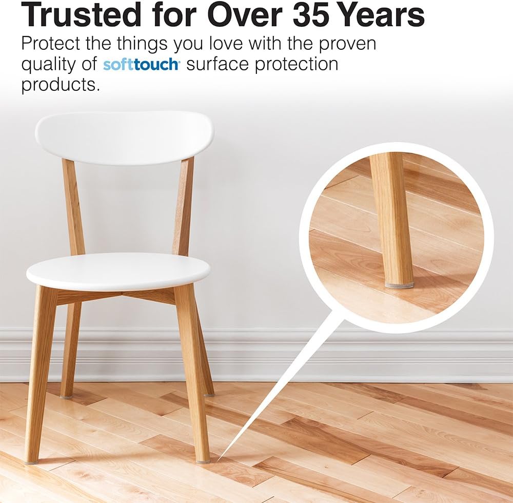 SoftTouch Heavy-Duty Felt Furniture Pads – 2" Round Self-Adhesive Floor Protectors for Hardwood, Tile & Laminate – Scratch-Resistant, Linen, 6 Pack