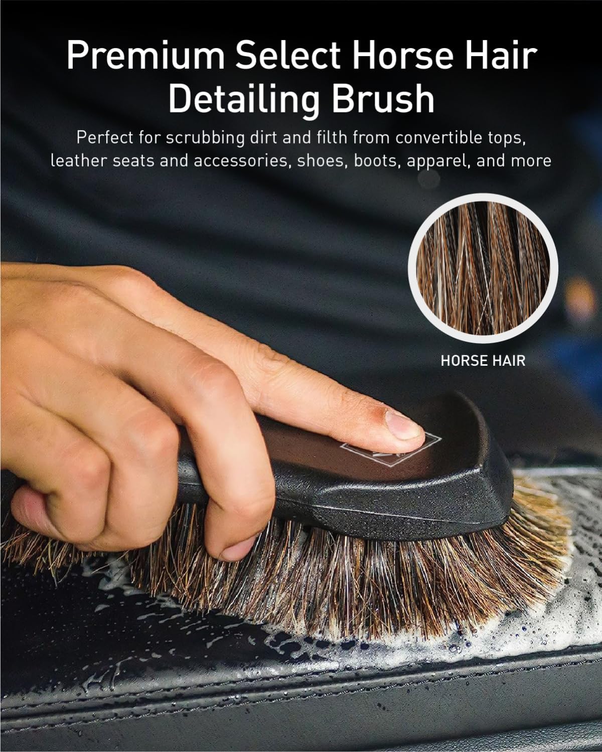 Fantasticlean 9PCS Car Interior Detailing Set, Microfiber Cloth & Applicator, Double-Head Detailing Brushes, Natural Bristles, Scratch-Free, Ultra-Soft for Seats Leather Care or Cleaning