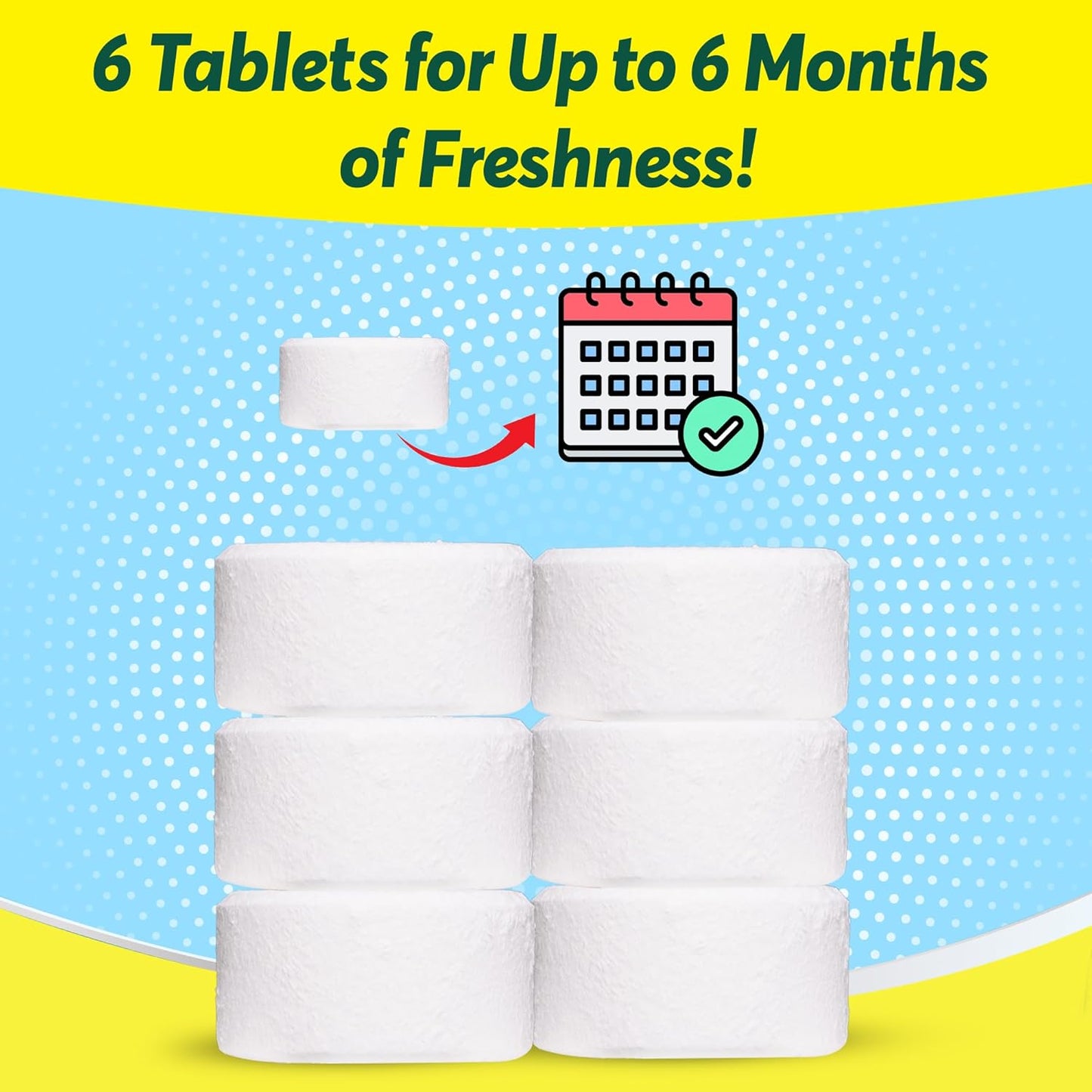 Cleanomic WashWizard Washing Machine Cleaner Tablets – Deep Cleaning Washer Cleaner for Front Load, Top Load & HE Machines – Removes Odor, Buildup & Limescale – Septic Safe, Non-Toxic, 6 Tablets