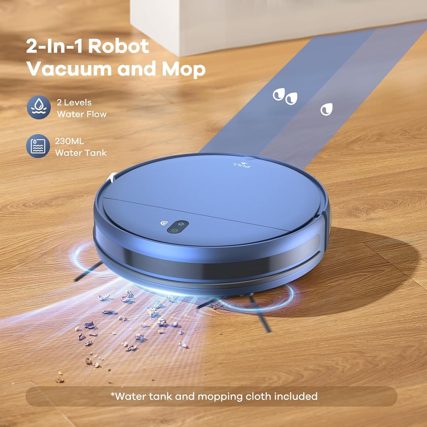 ZCWA Robot Vacuum and Mop Combo,2.4GHz WiFi Link Vacuum Robot,4 Cleaning Mode Robotic Vacuums Cleaner,APP/Remote Aspiradora Robot,Self-Charging Robot Vacuum for Pet Hair,Stains,Carpets,Corner