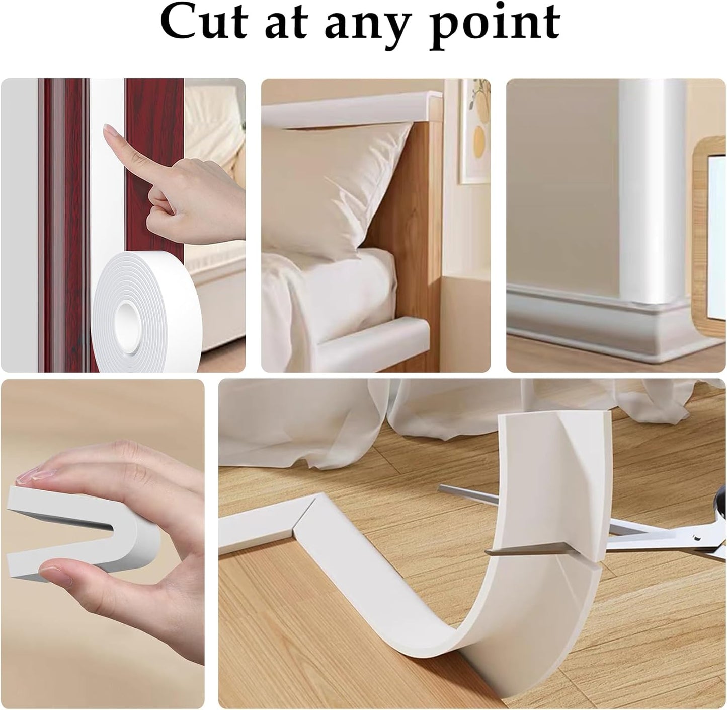 Weather Stripping Door Seal White,Self Adhesive Foam Tape High Density Foam Sealing Strip,Air Conditioner Window Seal,Soundproof Foam Tape Roll(1/2" W X 1/13" T X 33' L)