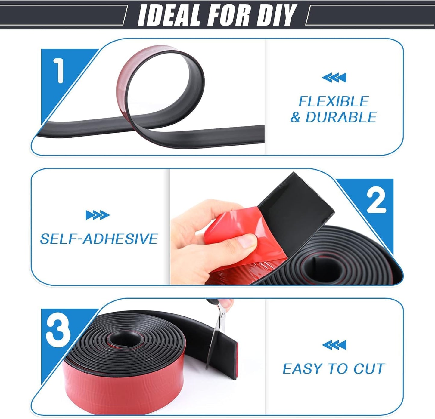 Adhesive Rubber Strips Neoprene Sheets, Rolls & Strips with Adhesive Backing Rubber Pads Self Stick Seal Gasket Sticky Back for Matting Padding - 4" Wide x 1/16" Thick x 10' Long