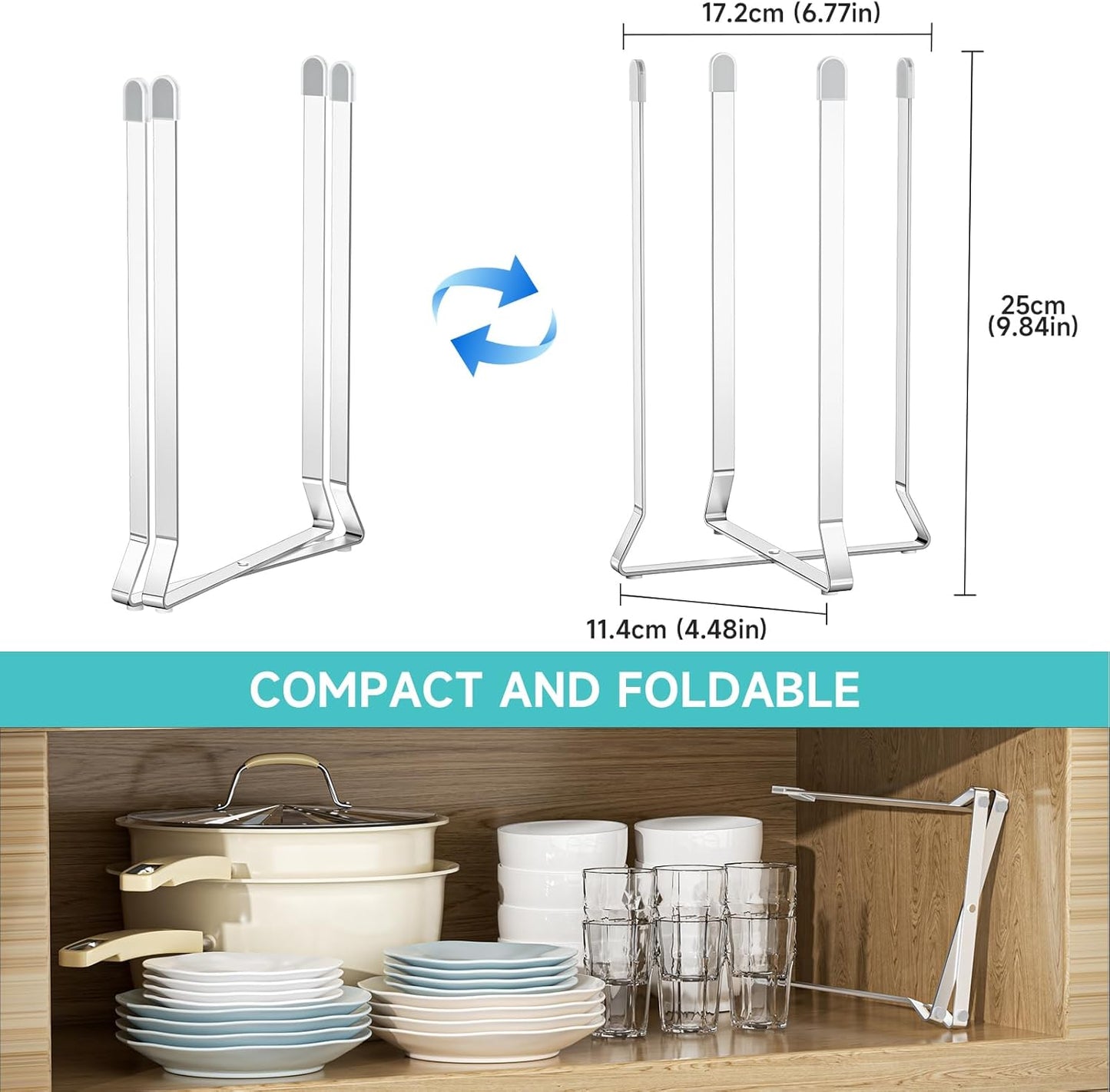 Bottle Drying Rack Reusable Drying Holder for Bottles Stainless Steel Foldable Water Bottle Dryer Rack Space Saving Baby Bottle Drying Rack Kitchen Stand Holder for Plastic Bags, Bottles and Cups