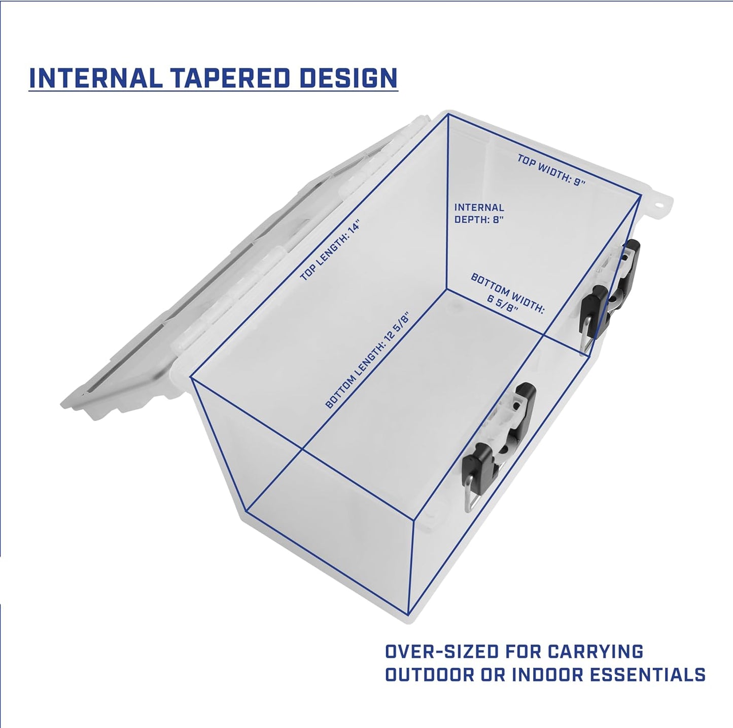 Sheffield 12763 XL Storage Bins With Lids, 2-Pack Stackable Storage Bins, Made in USA, Lockable and Water-Resistant Containers with Lids, Plastic Containers for Home, Classroom, and Dorm