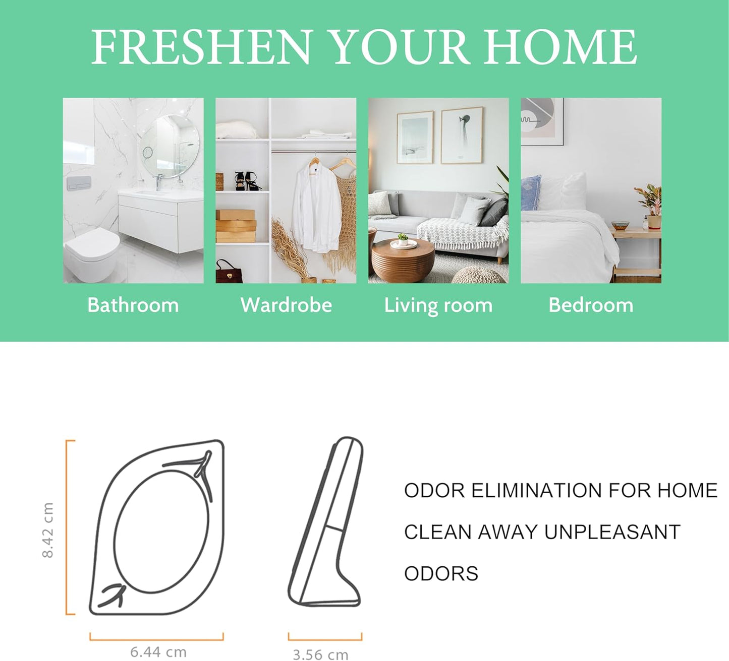 Air Freshener for Home, 4 Pack, Eucalyptus & Mint, Odor Eliminator for Small Area Closets Bathroom Pets Strong Odor, Up to 120 Days