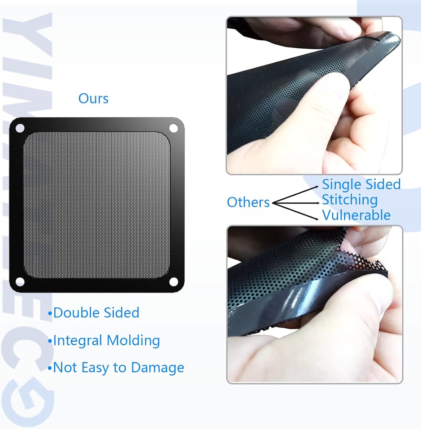 Dust Filter PC 140mm for Computer Cooler Fan/PSU/Routers PVC 50 Mesh, Magnetic Frame PC Fan Dust Mesh PC Cooler Filter Dustproof Computer Fan Grills (PVC, 140 * 140mm, 2pcs, Black)