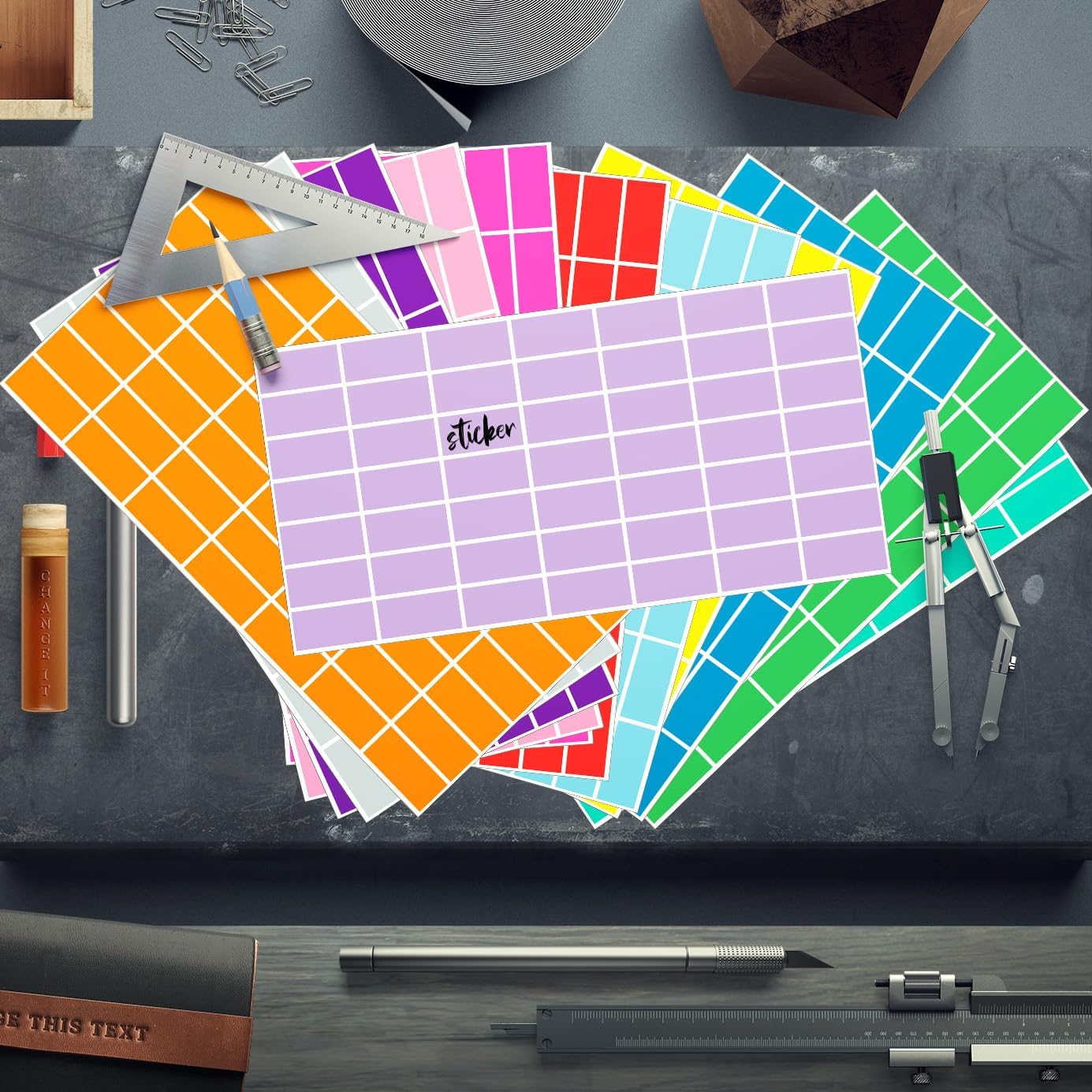 Rectangular Colored Label Stickers,1.57 x 0.75 Inch Color Coding Label,12 Colors Self-Adhesive Label,Colors Tags,Color Stickers for Inventory Organize, File Classification - 2352 Pack