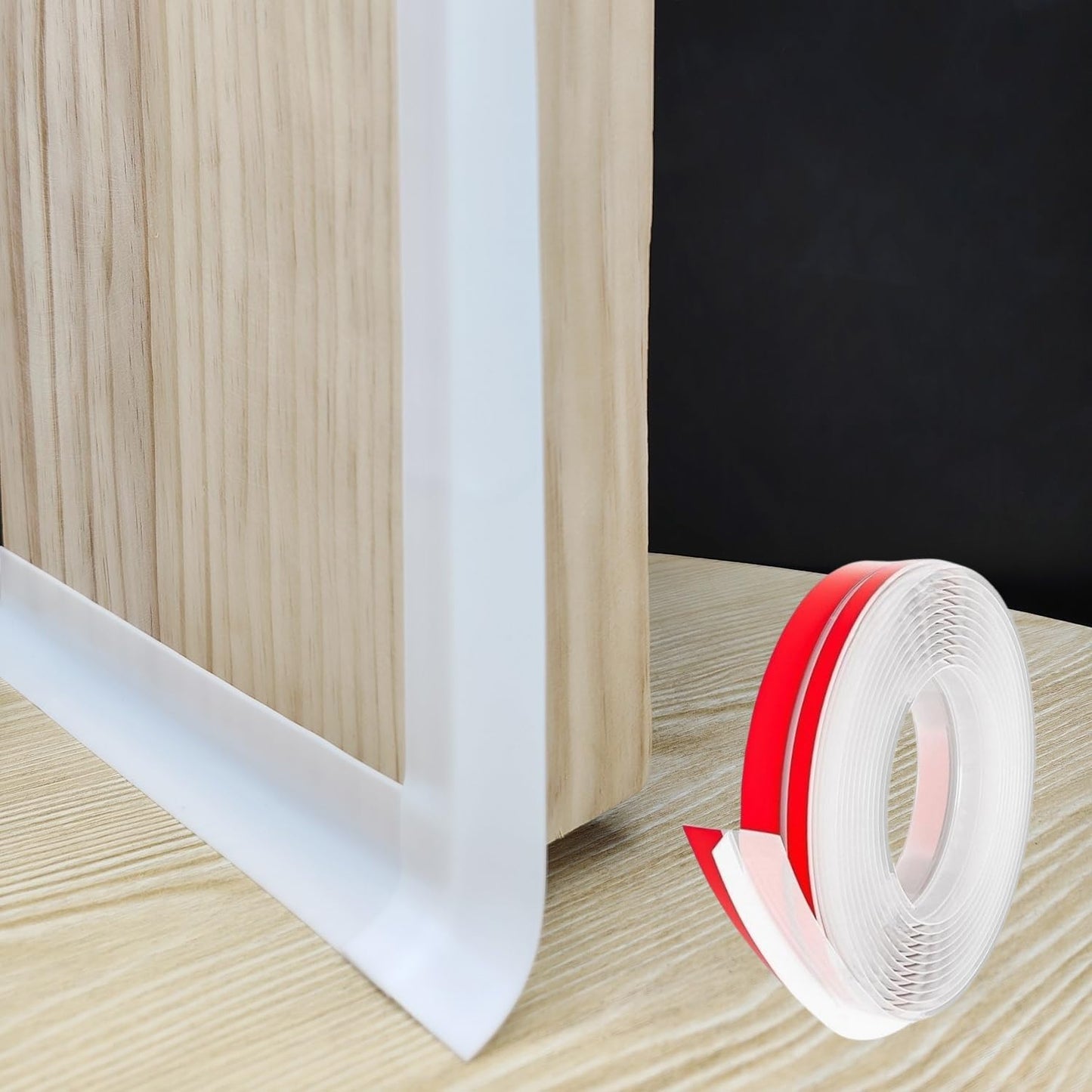 T Shape Door Seal Strip for Door & Windows Gaps，Draft Stopper Bottom Sweep Weather Stripping for Energy Saving, Noise Reduction,Easy Install (White, 1.38" W x 19.7Ft)