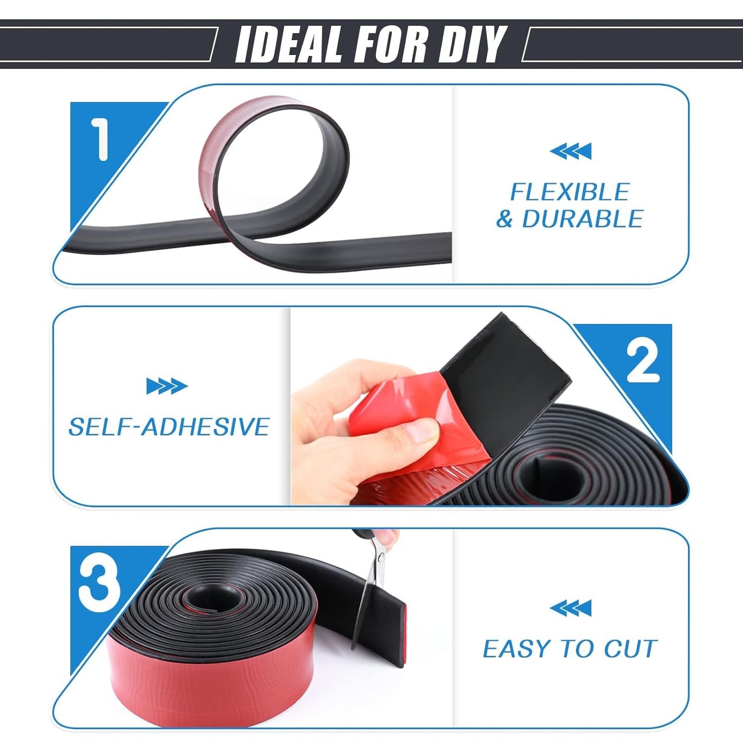 Adhesive Rubber Strips Neoprene Rubber Sheets, Rolls & Strips with Adhesive Backing Rubber Pads Self Stick Seal Rubber Gasket Adhesive Back for Matting Padding - 4" Wide x 1/8" Thick x 20' Long