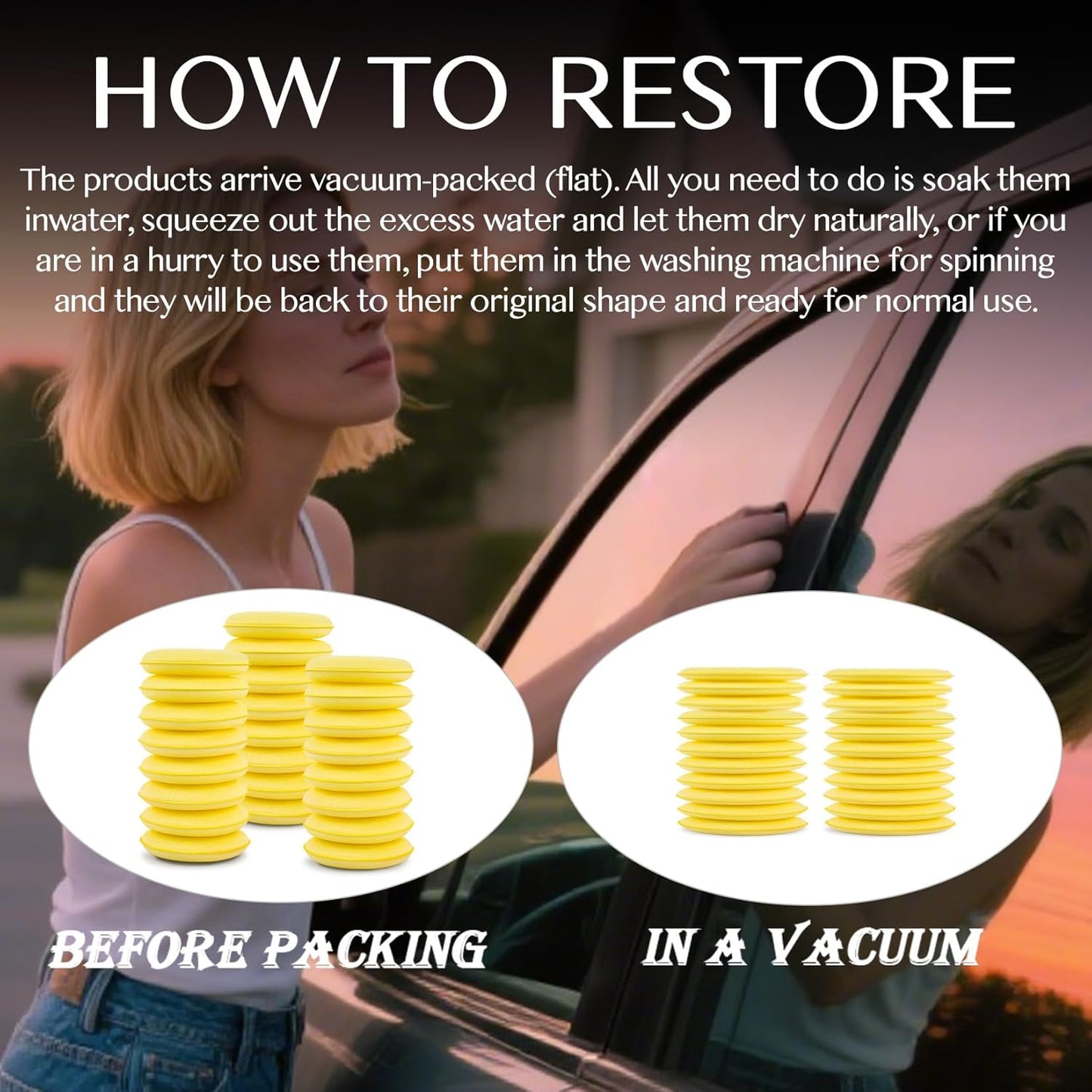 psler Foam Car Wax Applicator Pad Foam Applicator Pads Detailing Round 4 inch Polishing Sponges for Car Wax Applicator Pad 24 Pack-Yellow