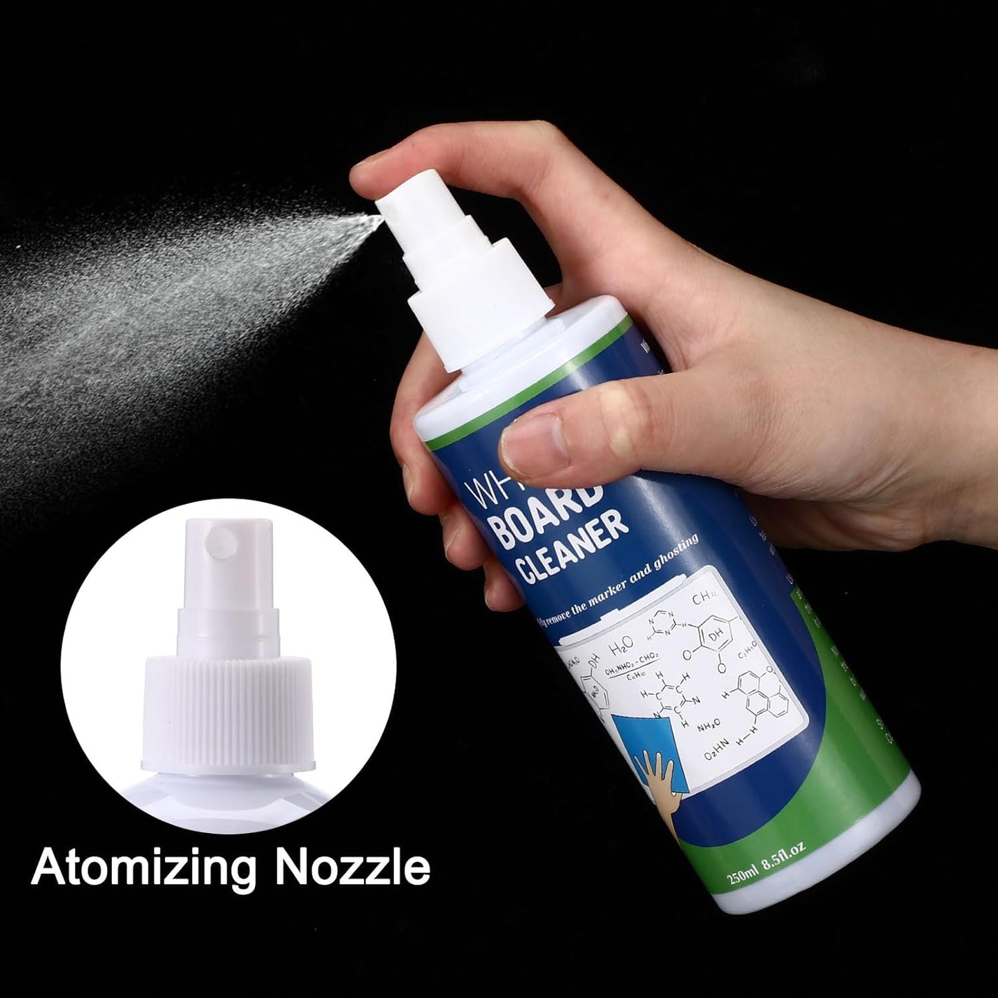 24 Pack Non-toxic Whiteboard Cleaner 8.5fl oz Dry Erase Board Cleaner with 12 Cloths Non-toxic Dry Erase Cleaning Spray Removes Stubborn Marks from Whiteboards