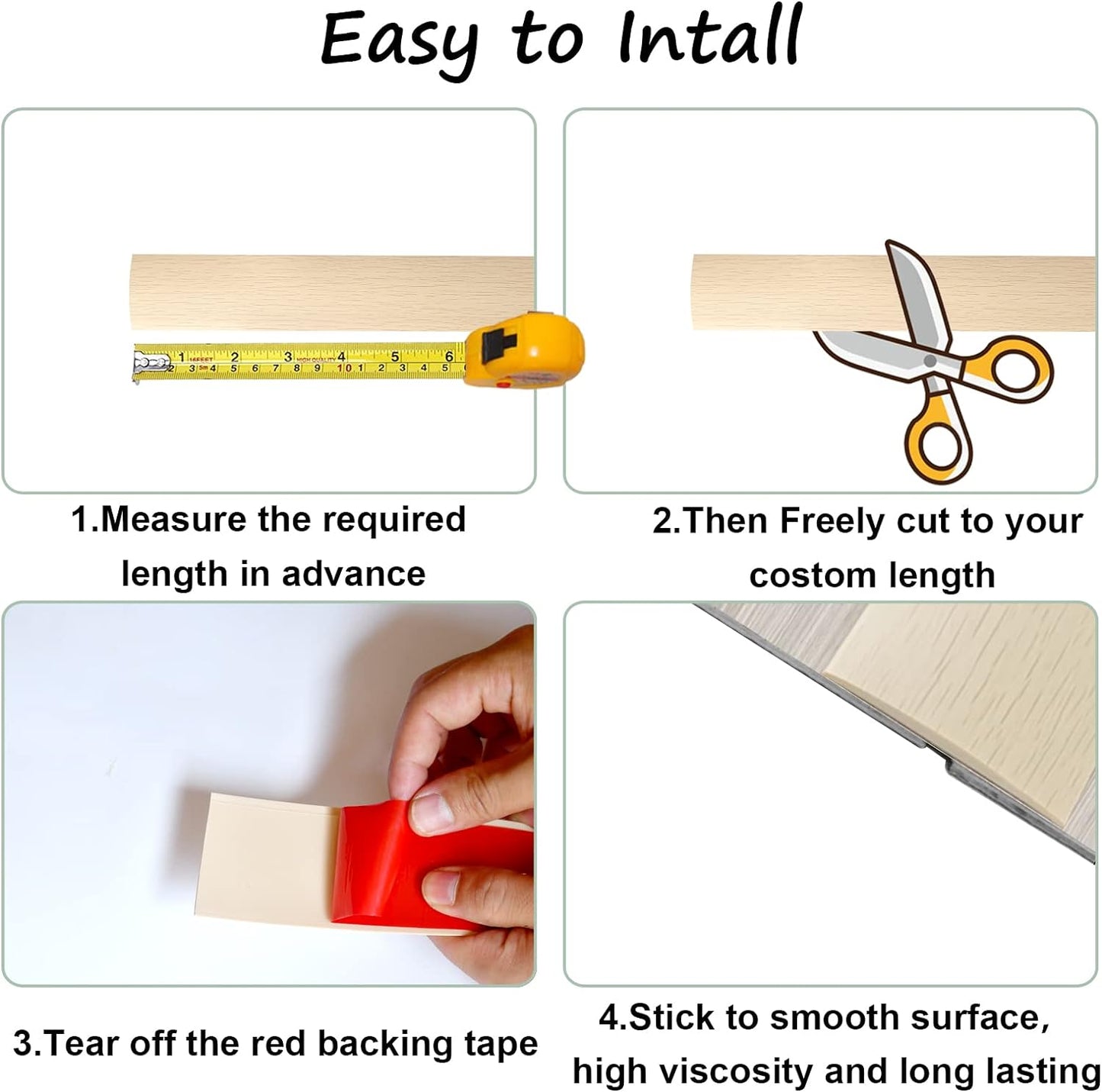 Floor Transition Strip & Self Adhesive Floor Vinyl Floor Edge Trim Laminate Floor Gap Covering Joining Strip