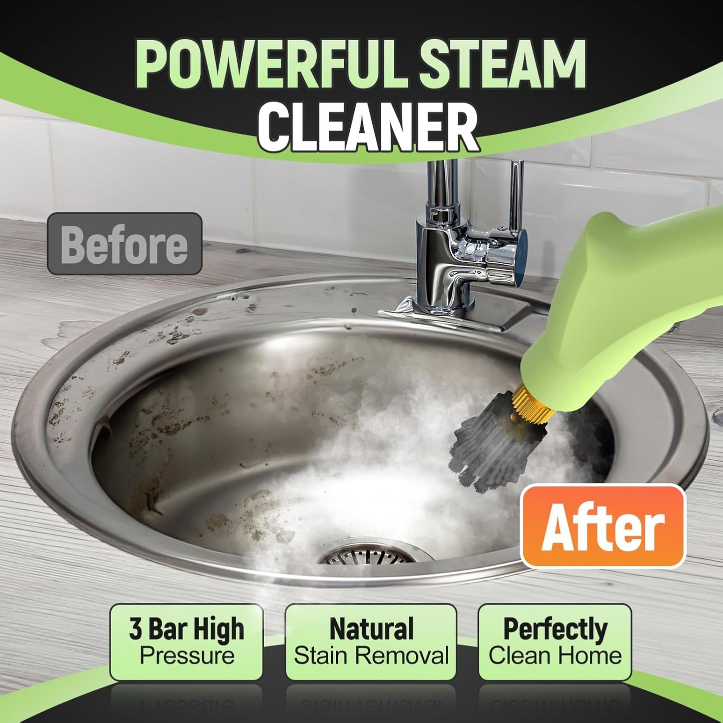 2500W Portable Handheld Steam Cleaner for Car, Large Capacity 10s Fast Heating Steamer for Cleaning with 9 Pieces Accessories, Heavy Duty Plug-and-Play Steam Cleaner for Home|Car|Kitchen|More