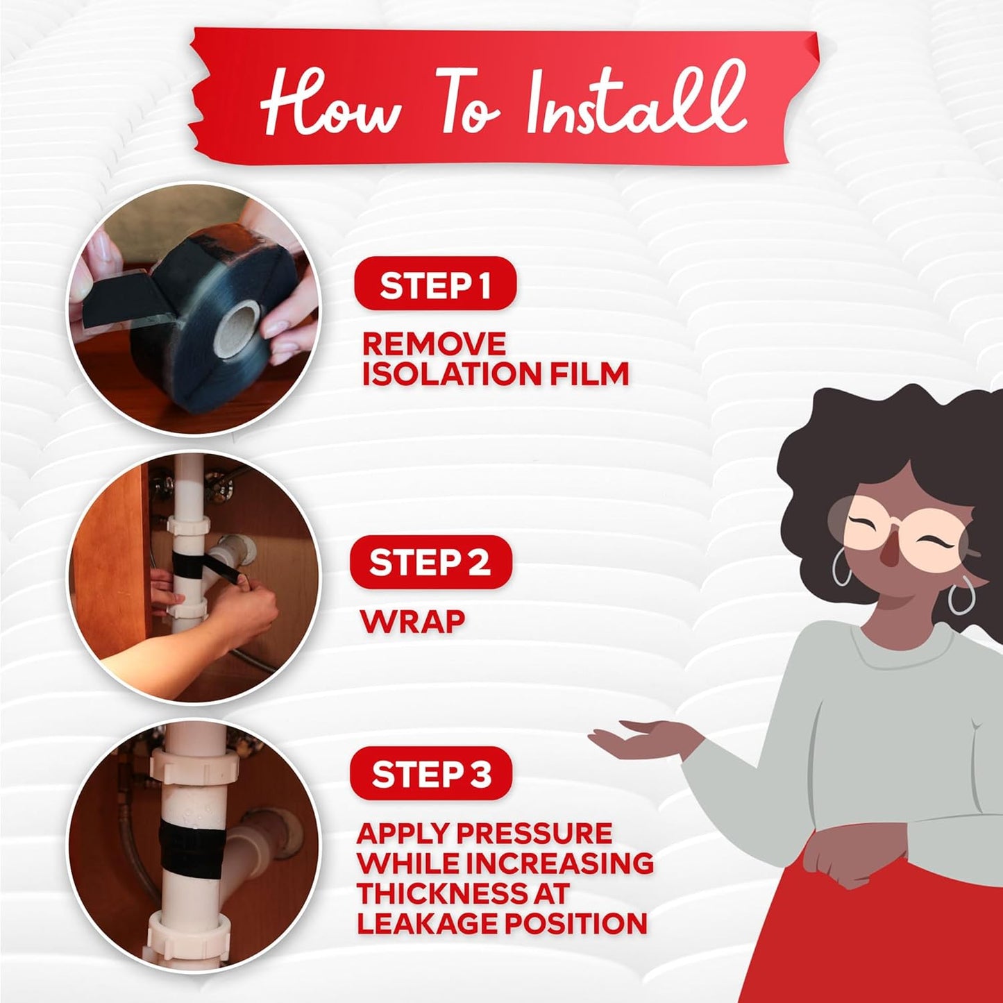 XFasten Self Fusing Silicone Tape Waterproof Multicolor – 1" x 10 Feet 4-Pack, Self Amalgamating Tape, Silicone Rubber for Plumbing, Sealing Pipes, Hose Repair, Outdoor Coax and Electrical Cables